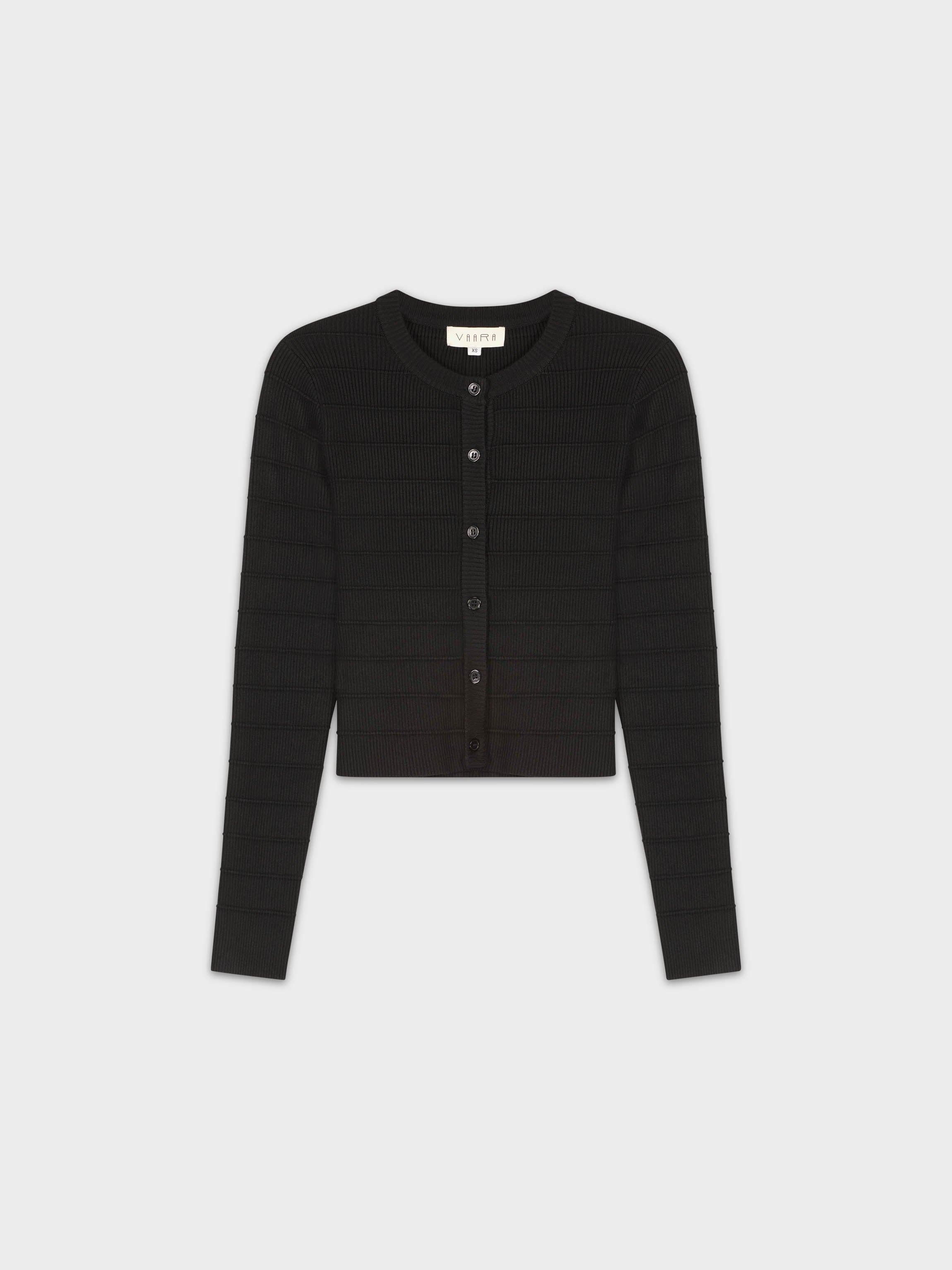 Palmer Cable Cropped Cardigan in Black