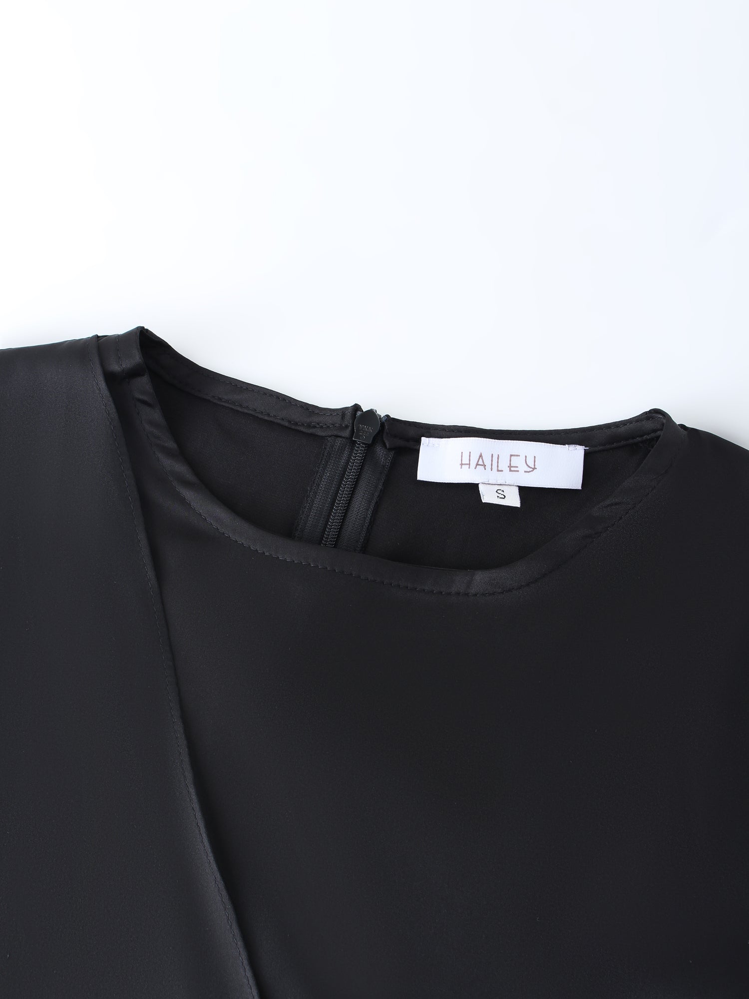 Wrap Satin Top-Black