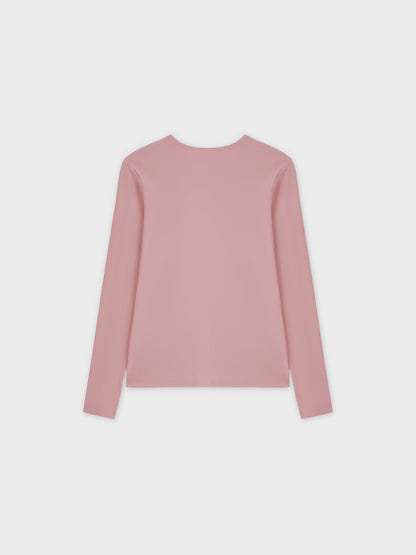 Basic High V Tee LS-Rose