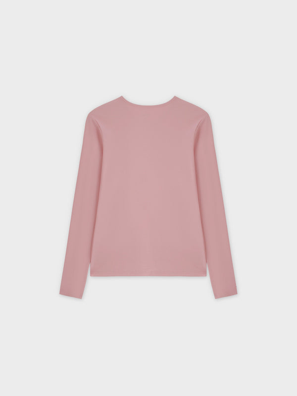 Basic High V Tee LS-Rose