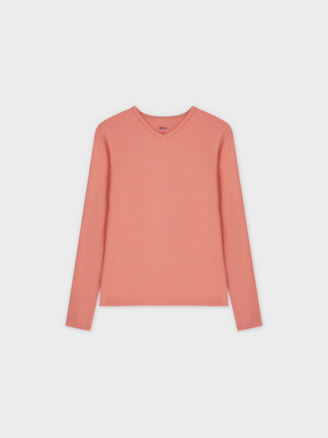 Basic High V Tee LS-Coral