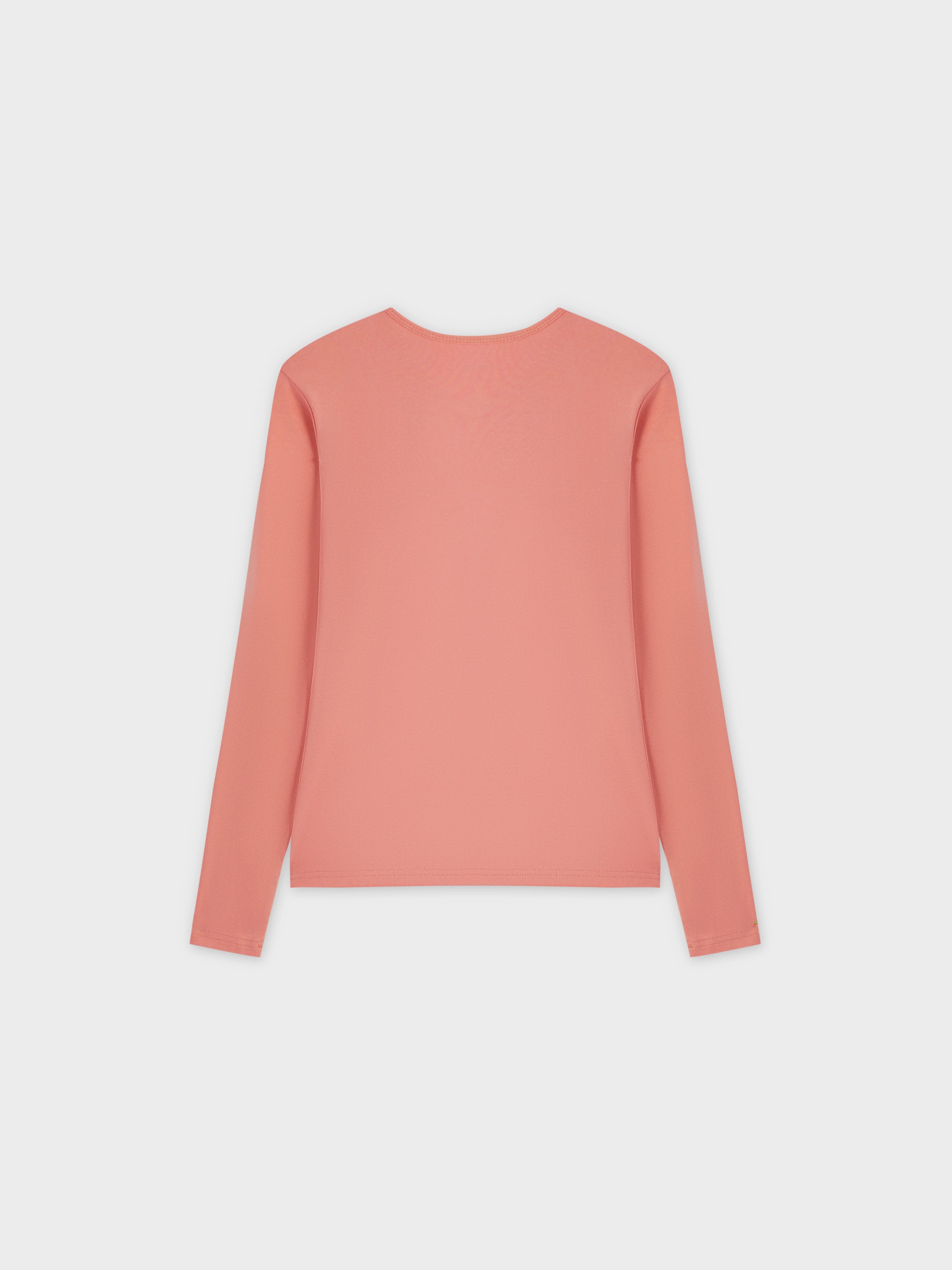 Basic High V Tee LS-Coral