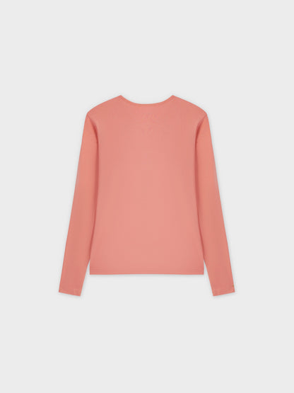 Basic High V Tee LS-Coral