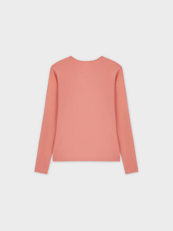 Basic High V Tee LS-Coral