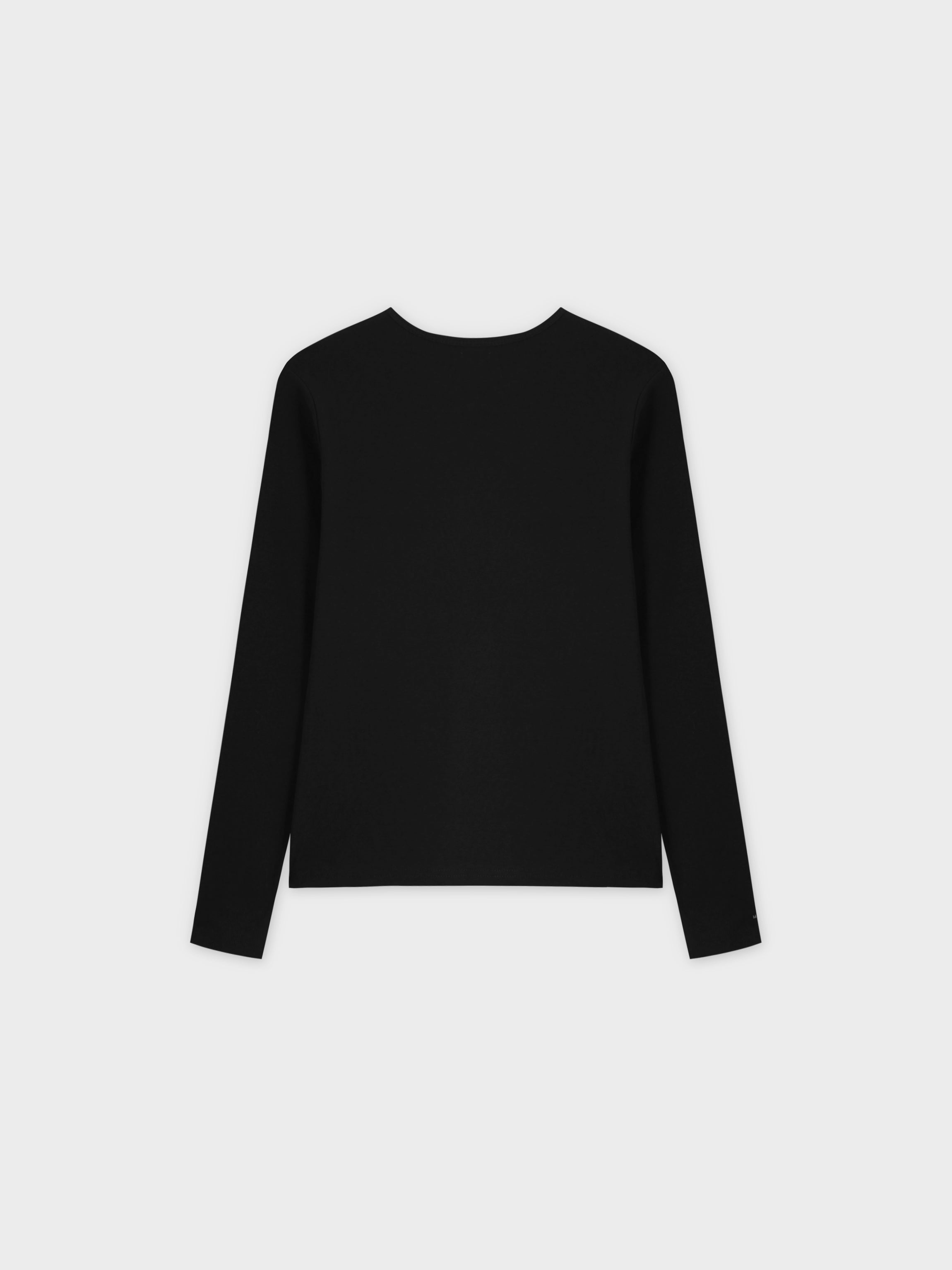 Basic High V Tee Long Sleeve-Black