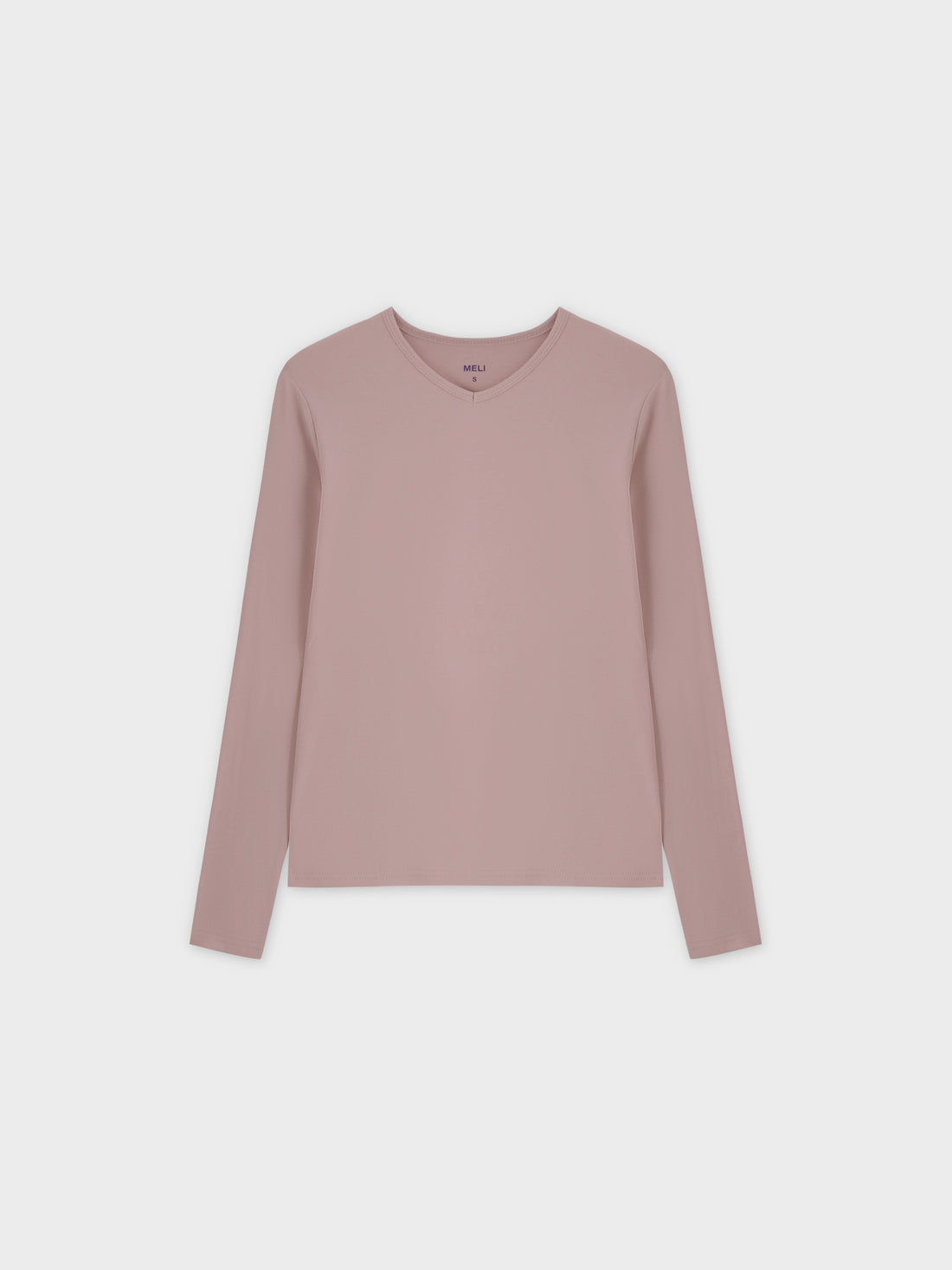 Basic High V Tee LS-Blush