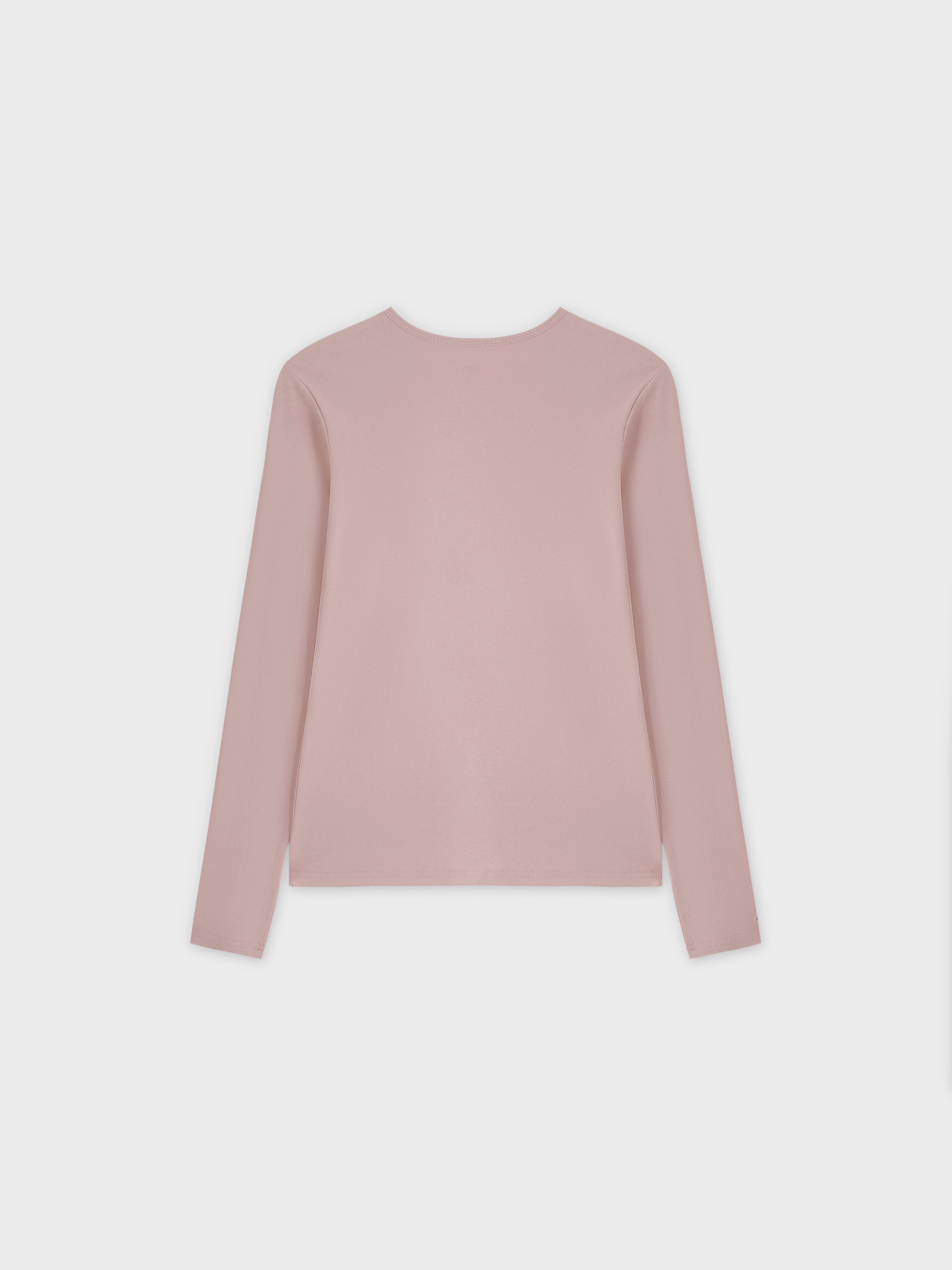 Basic High V Tee LS-Blush