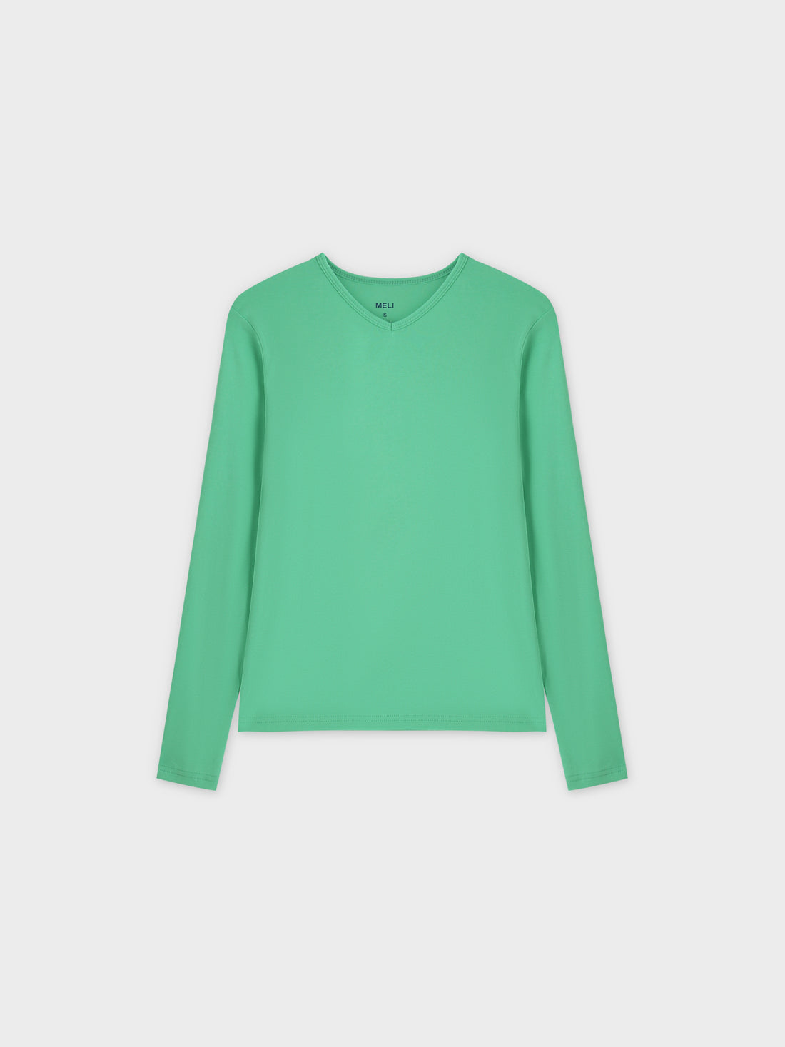 Basic High V Tee LS-Neon Green