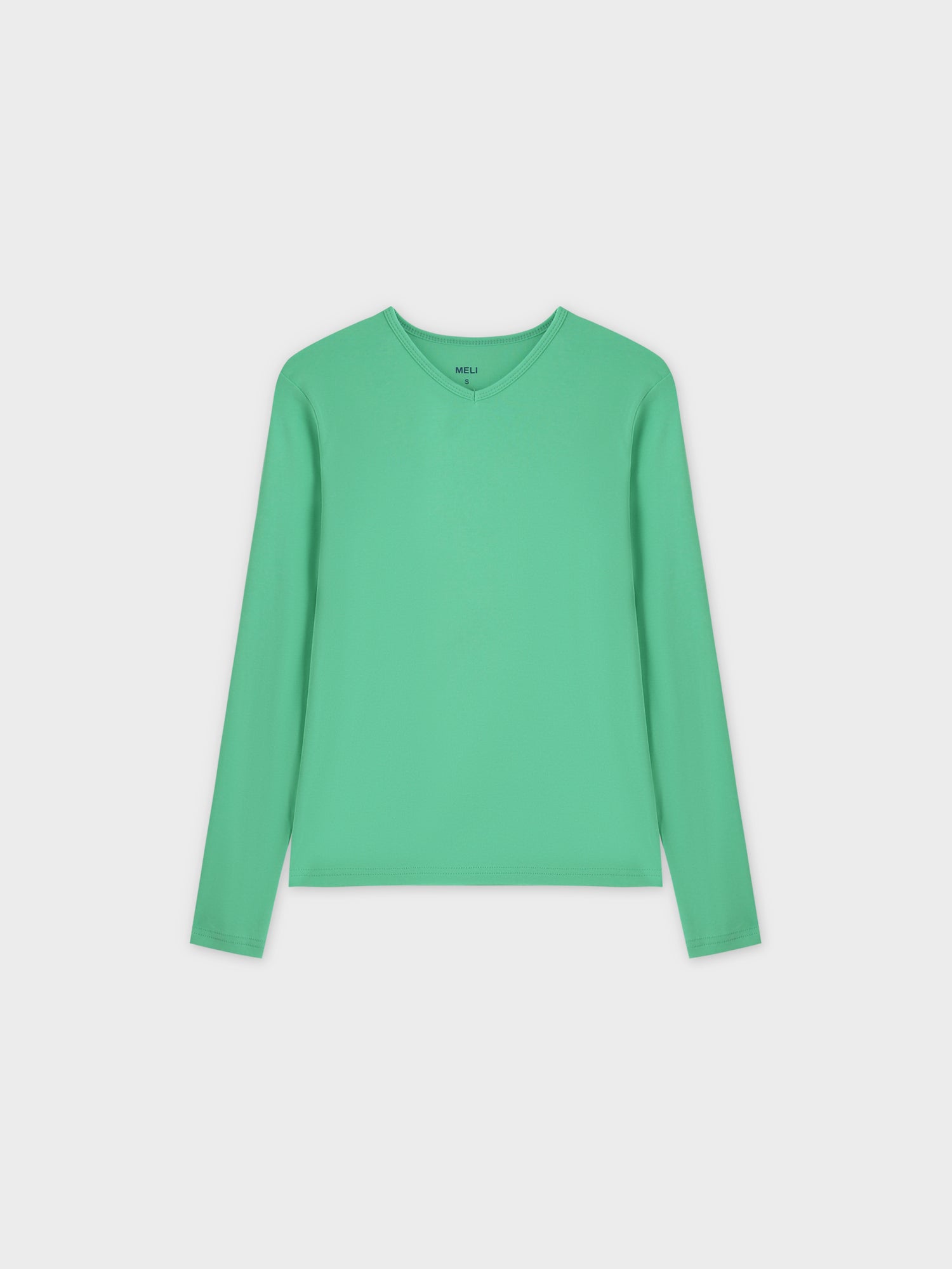 Basic High V Tee LS-Neon Green