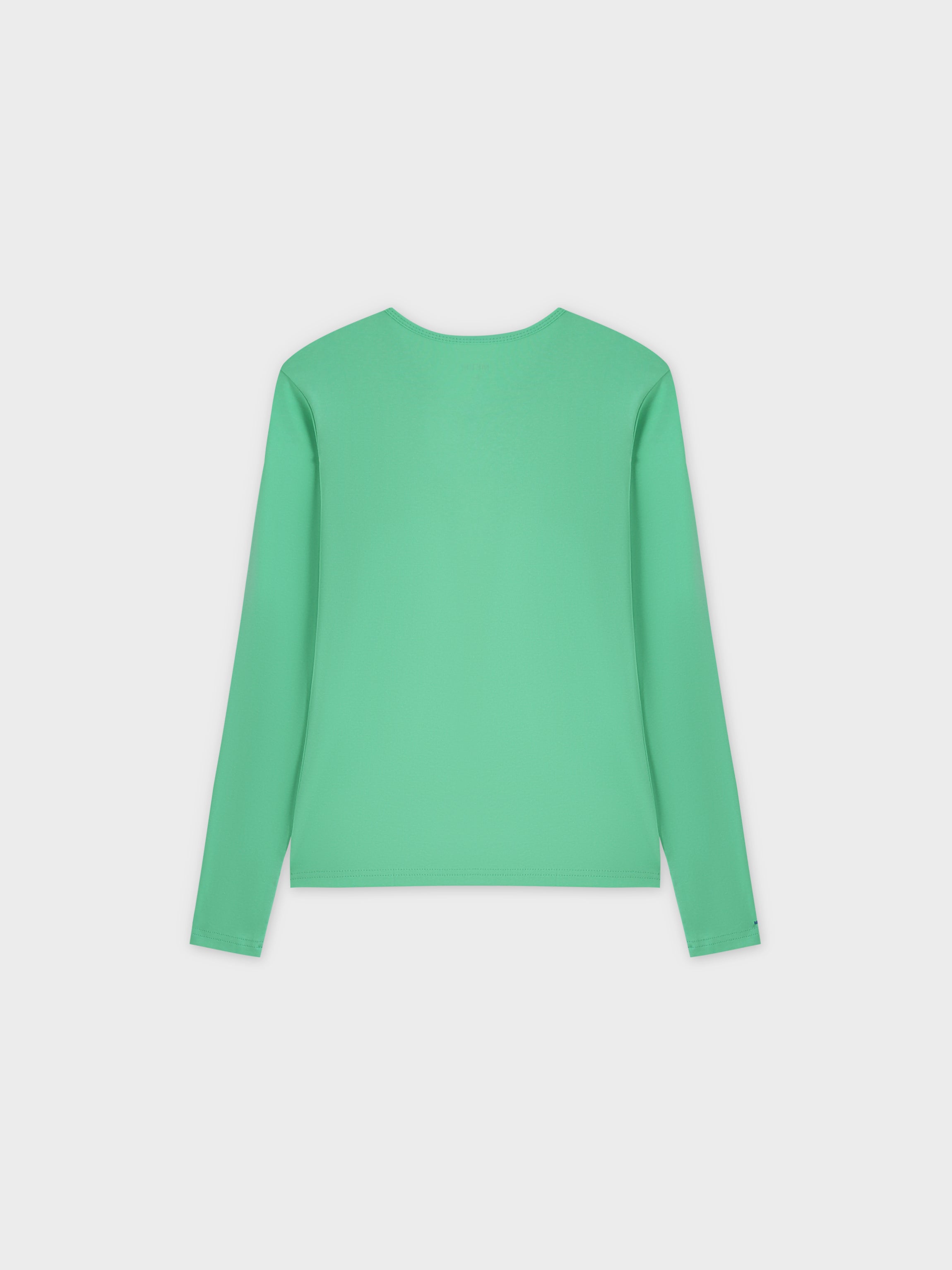 Basic High V Tee LS-Neon Green