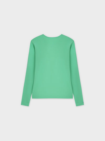 Basic High V Tee LS-Neon Green