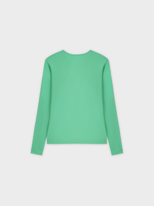 Basic High V Tee LS-Neon Green