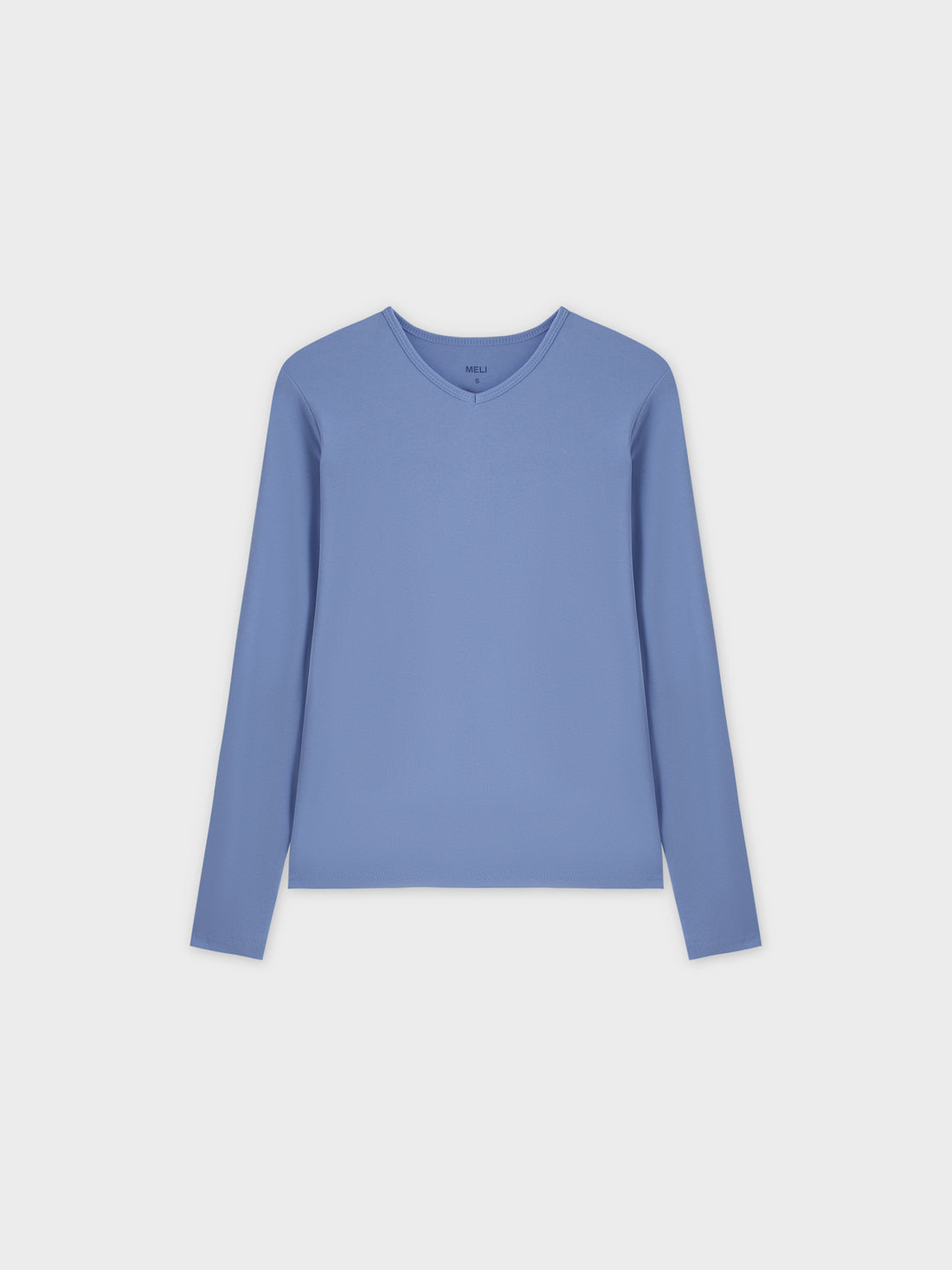 Basic High V Tee LS-Periwinkle