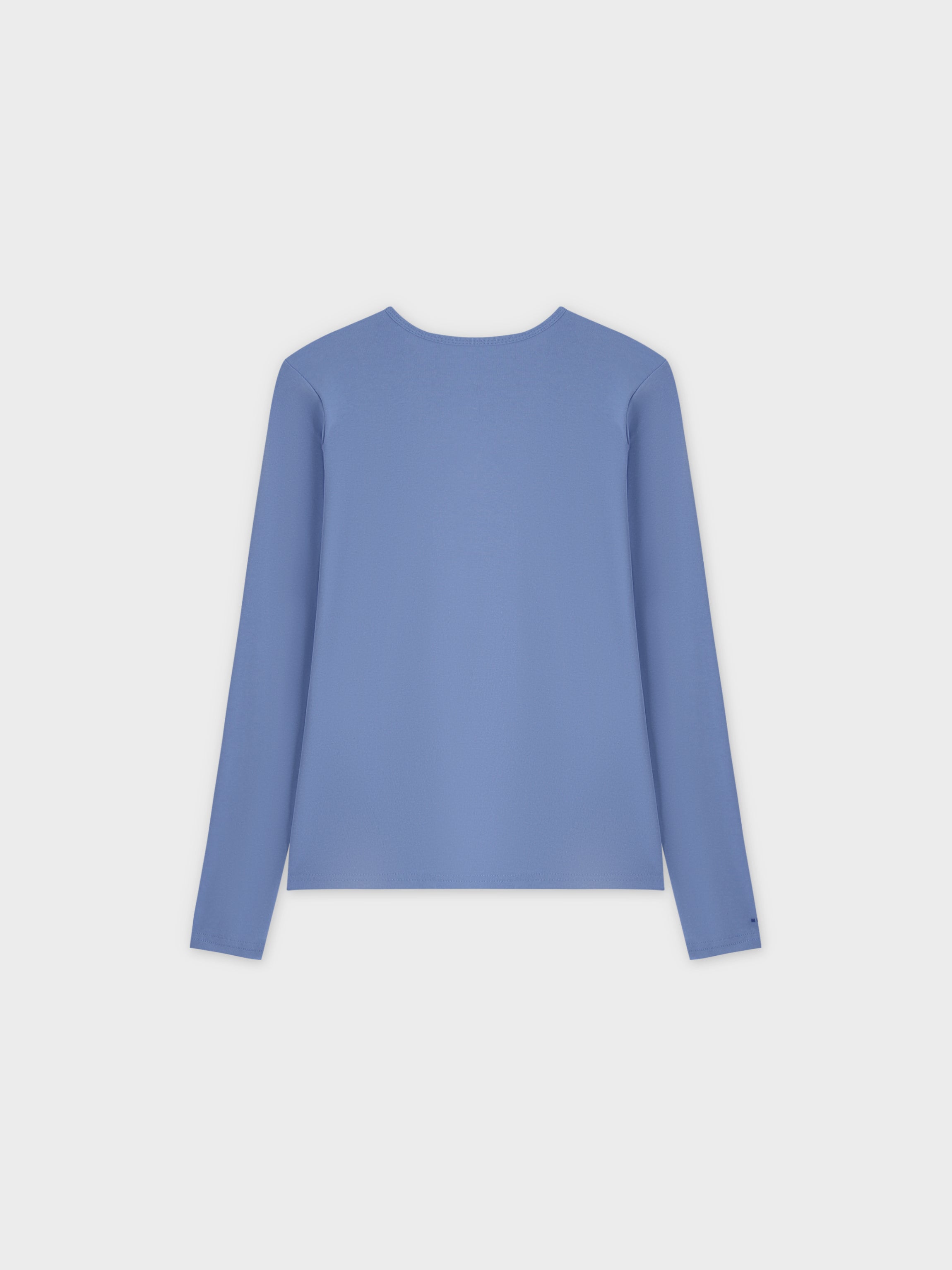 Basic High V Tee LS-Periwinkle