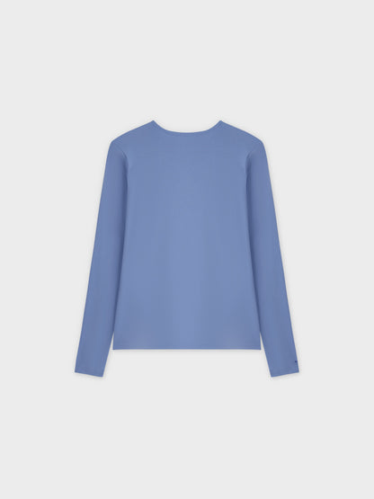Basic High V Tee LS-Periwinkle