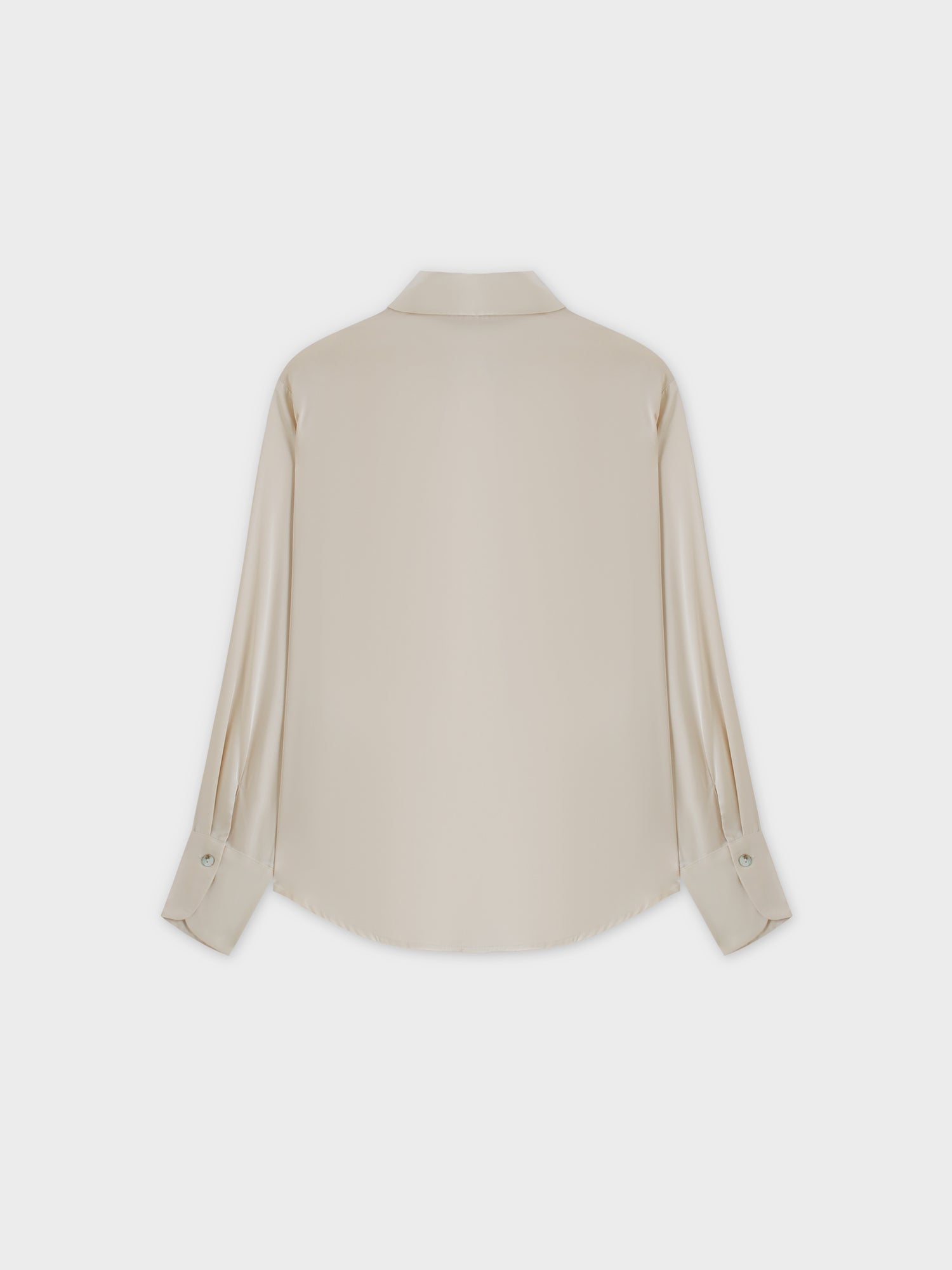 Oversized Satin Blouse-Bone