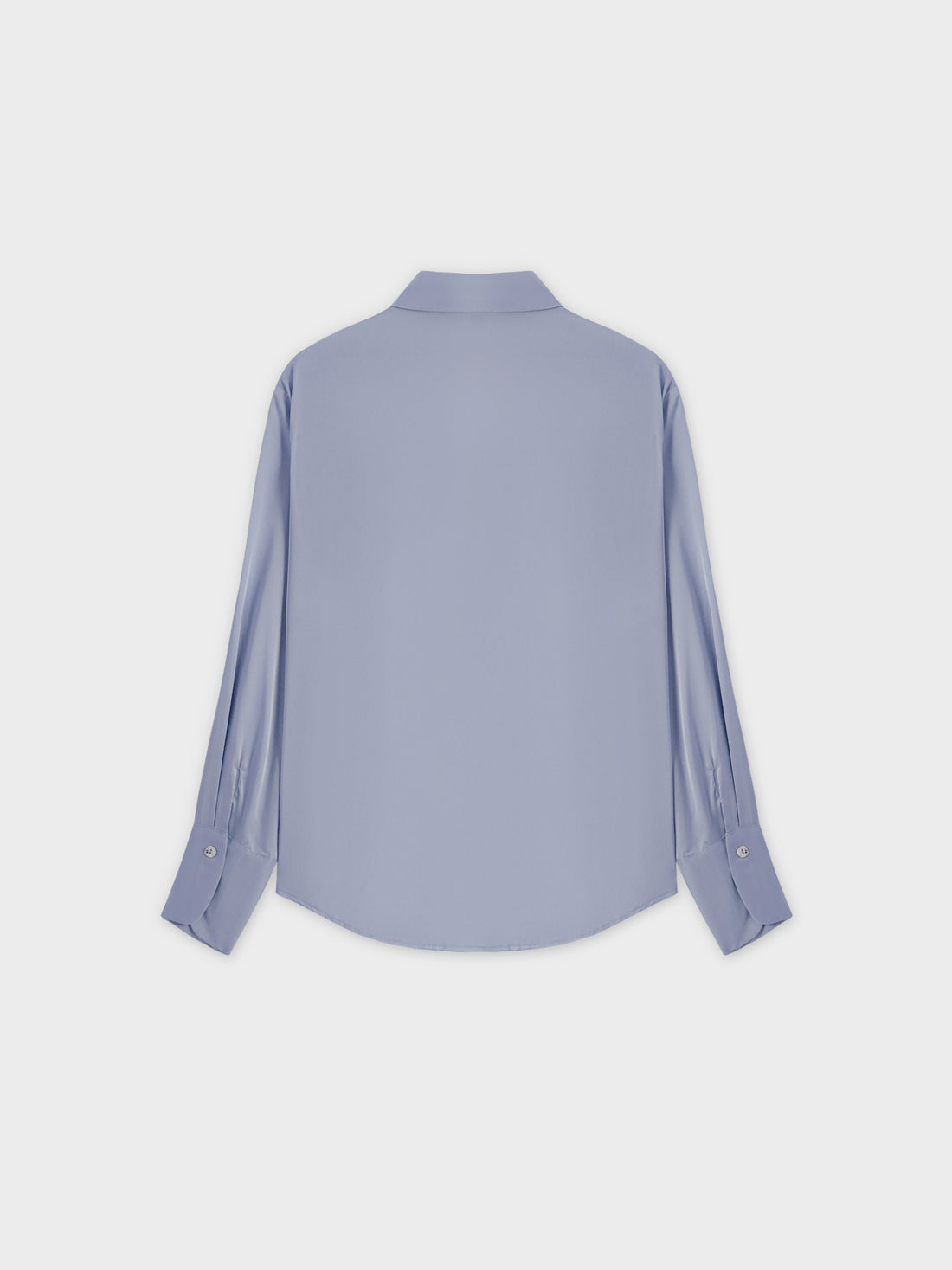 Oversized Satin Blouse-Ocean Blue