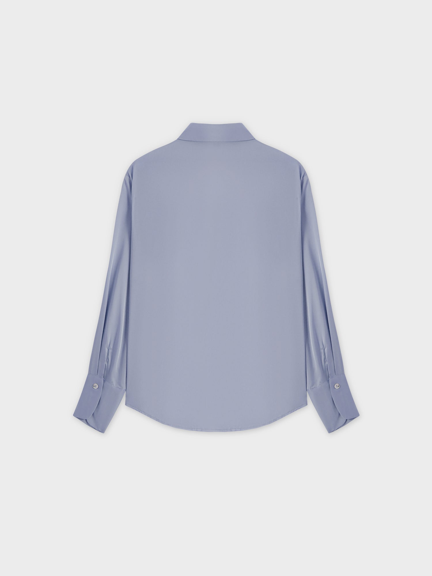 Oversized Satin Blouse-Ocean Blue