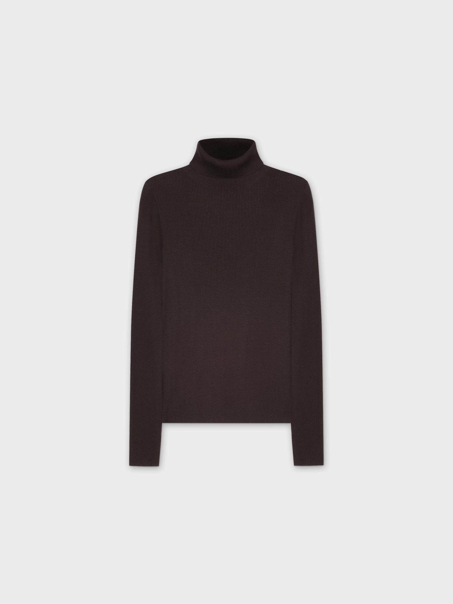 Knit Ribbed Turtleneck-Black