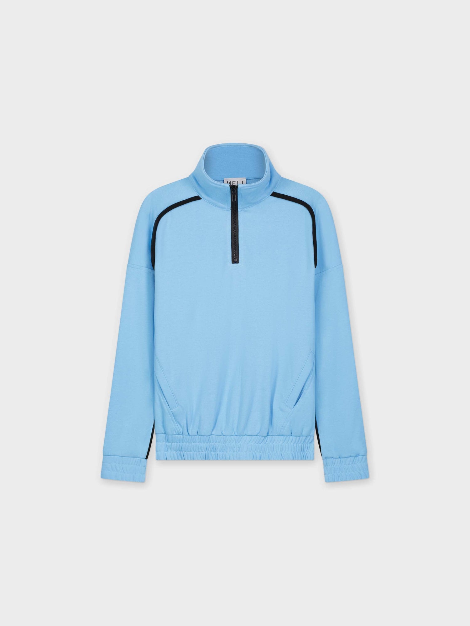 HALF ZIP TRACK JACKET-OCEAN BLUE/BLACK