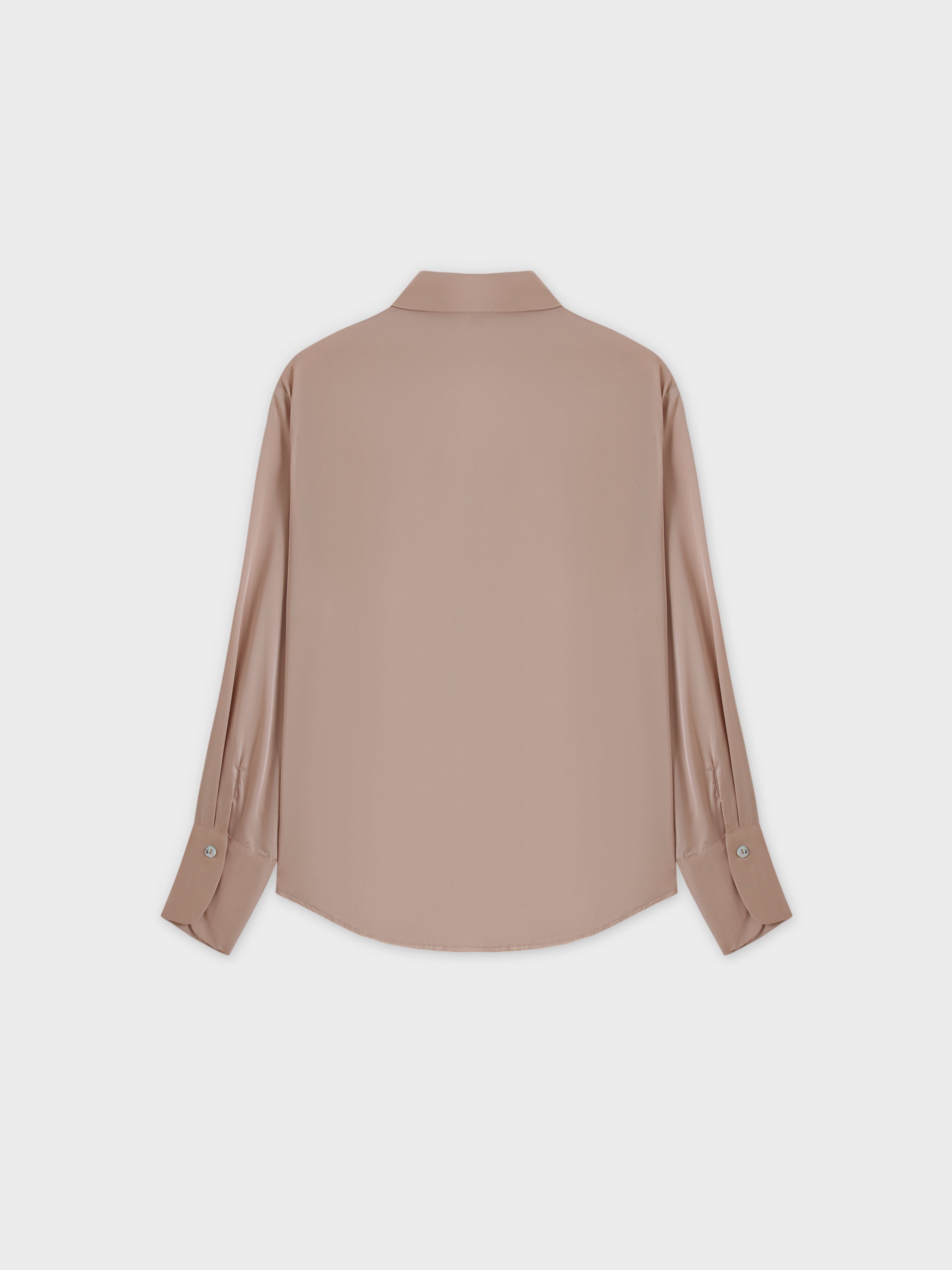 Oversized Satin Blouse-Ceramic