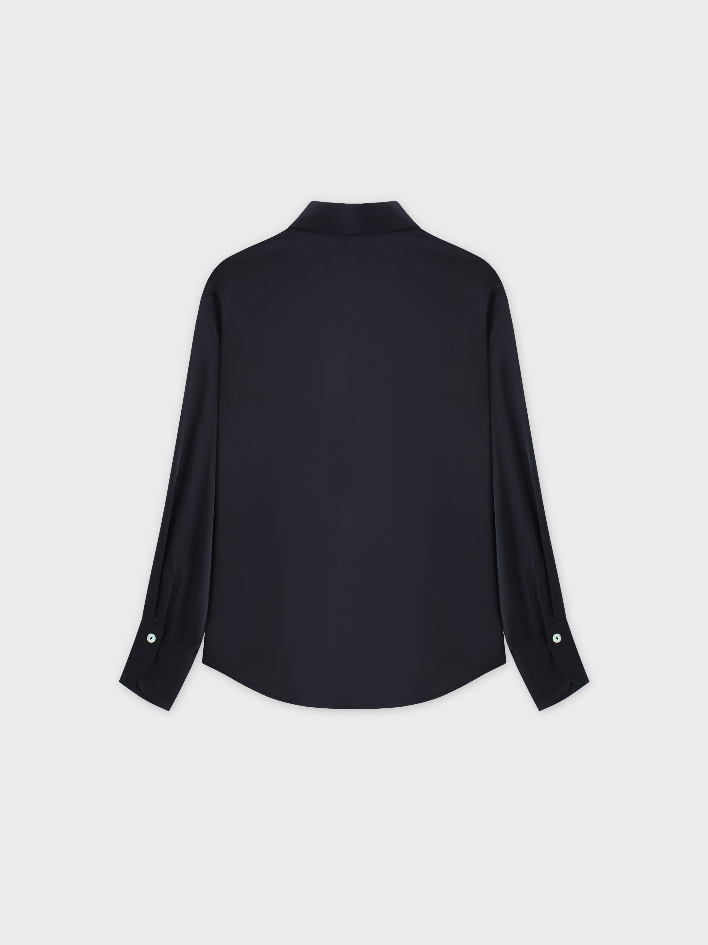 Oversized Satin Blouse-Black