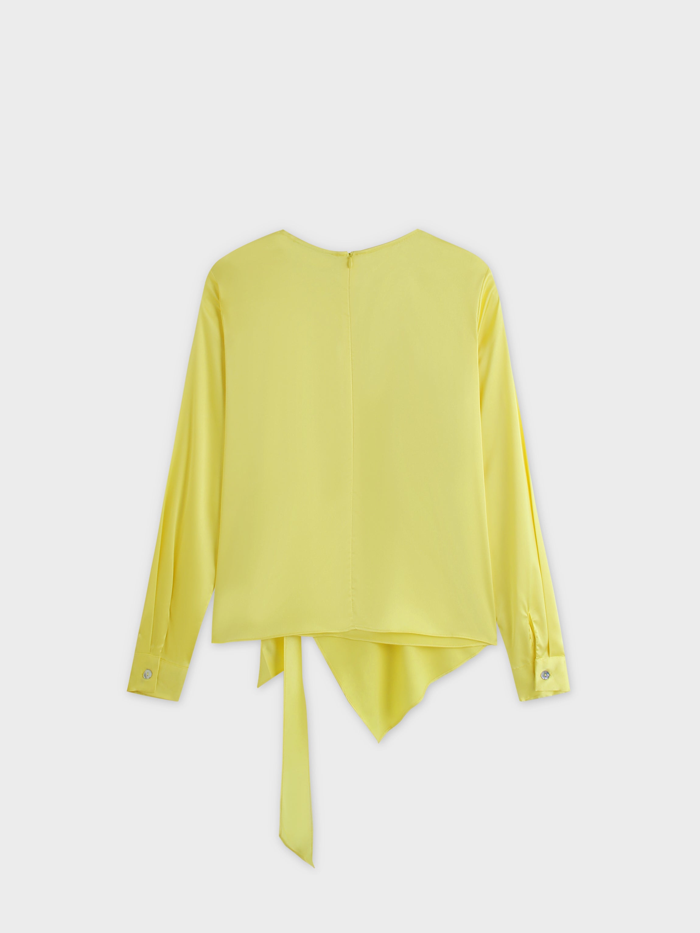 Wrap Satin Top-Yellow