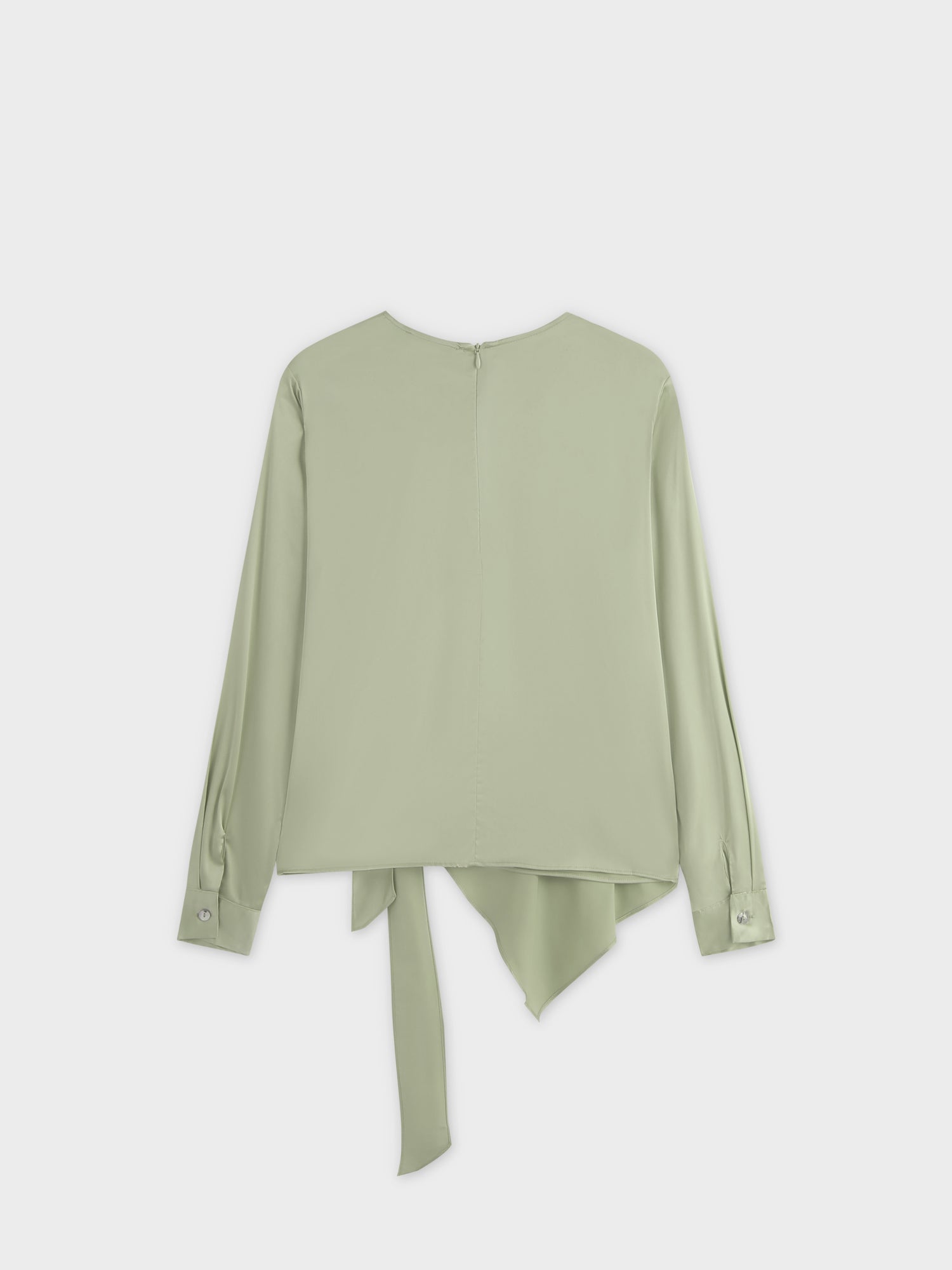 Wrap Satin Top-Celery