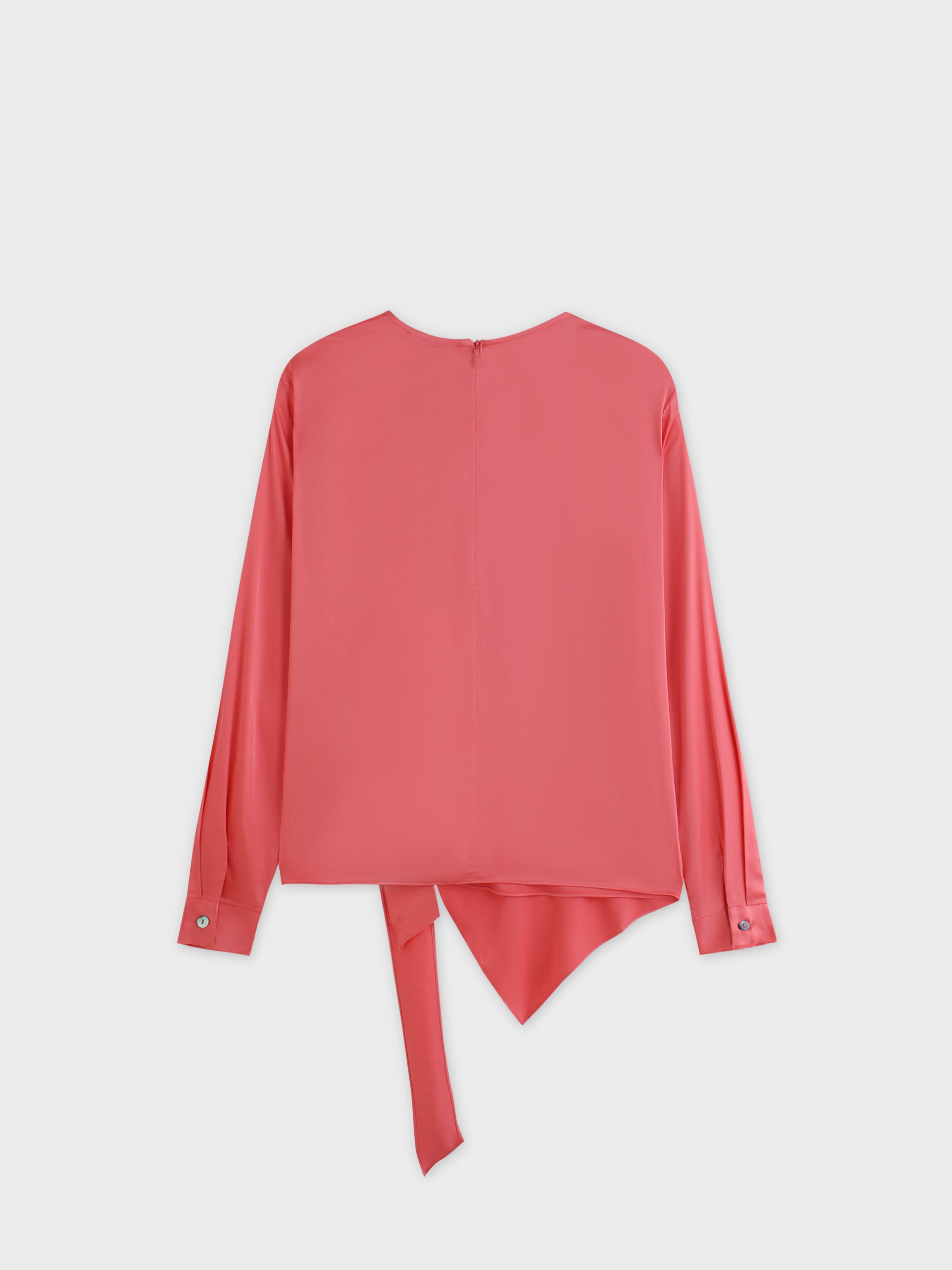 Wrap Satin Top-Coral