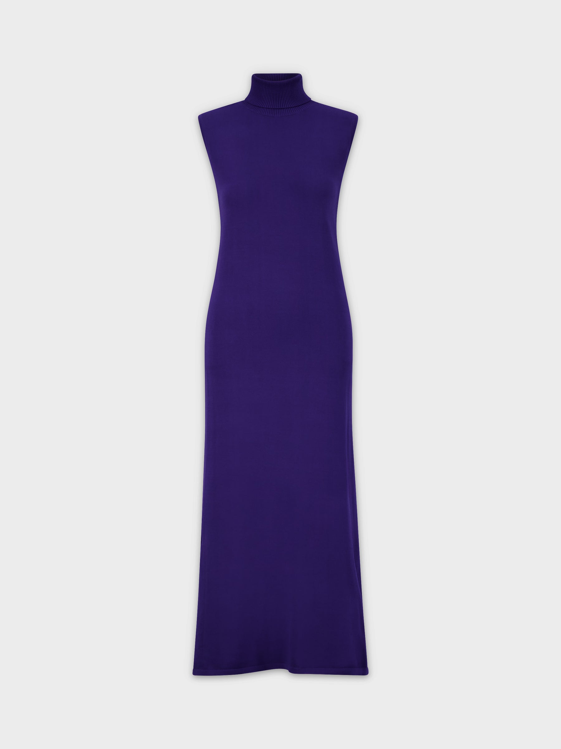 Sleeveless Turtleneck Dress-Blue