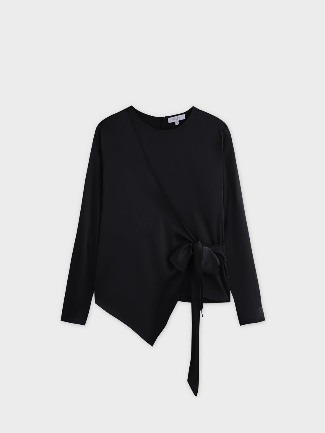 Wrap Satin Top-Black