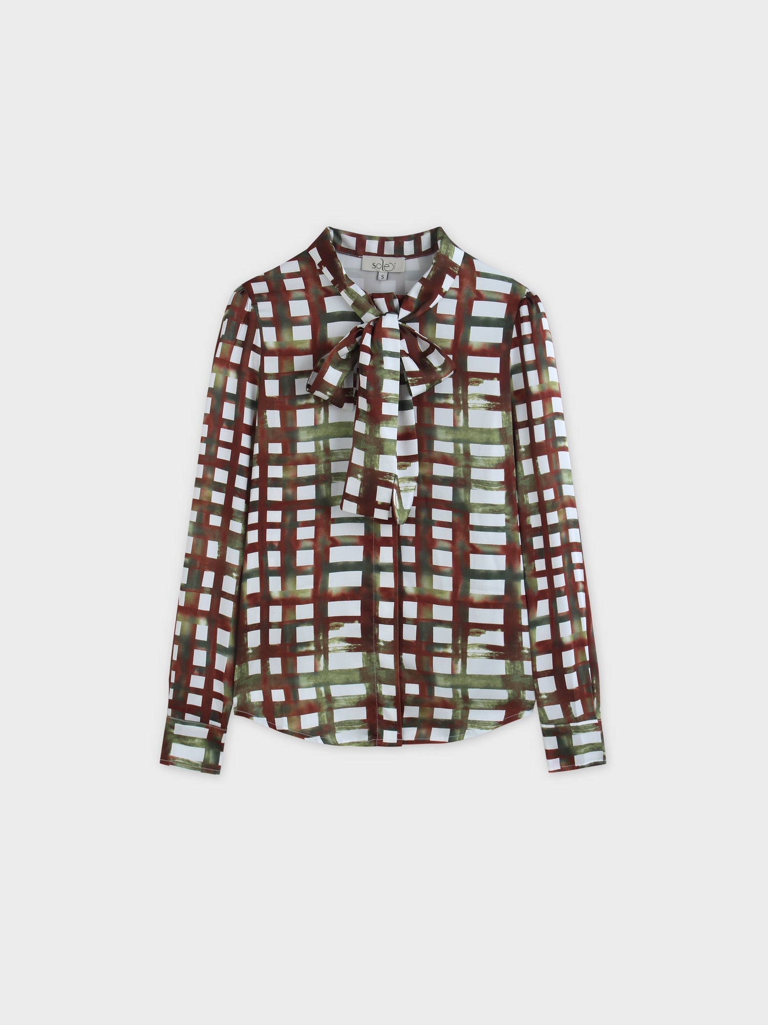 Tie Front Blouse-Ombre Plaid