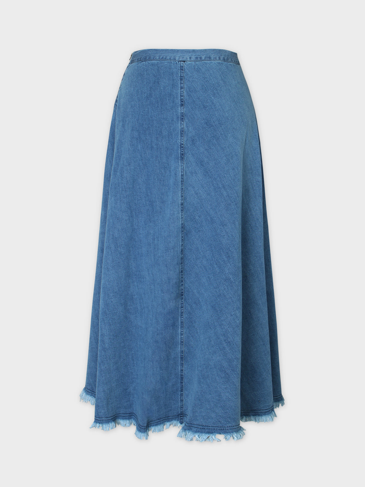 Fringe Denim Skirt-Blue