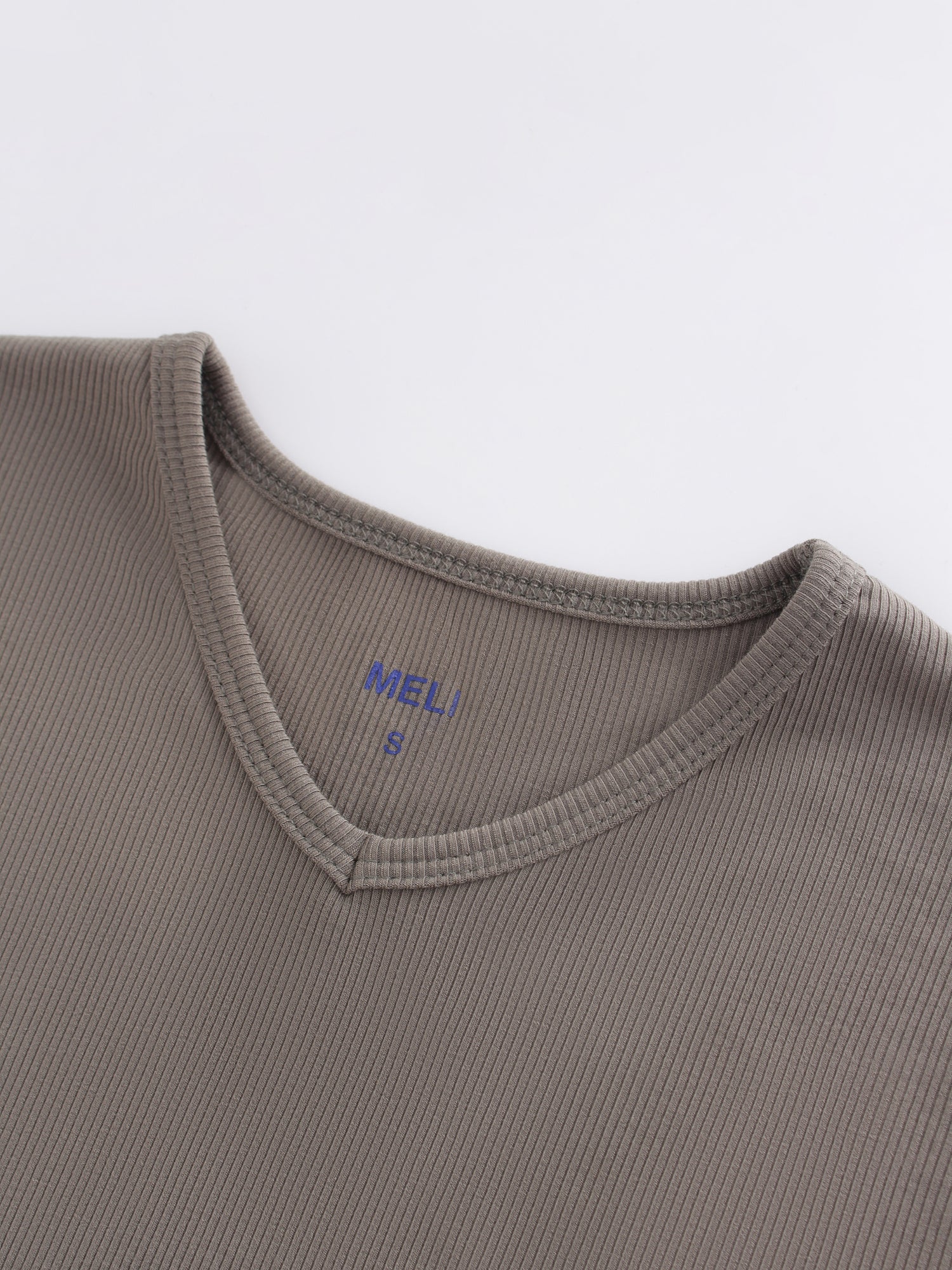 High V Ribbed Tee LS-Olive