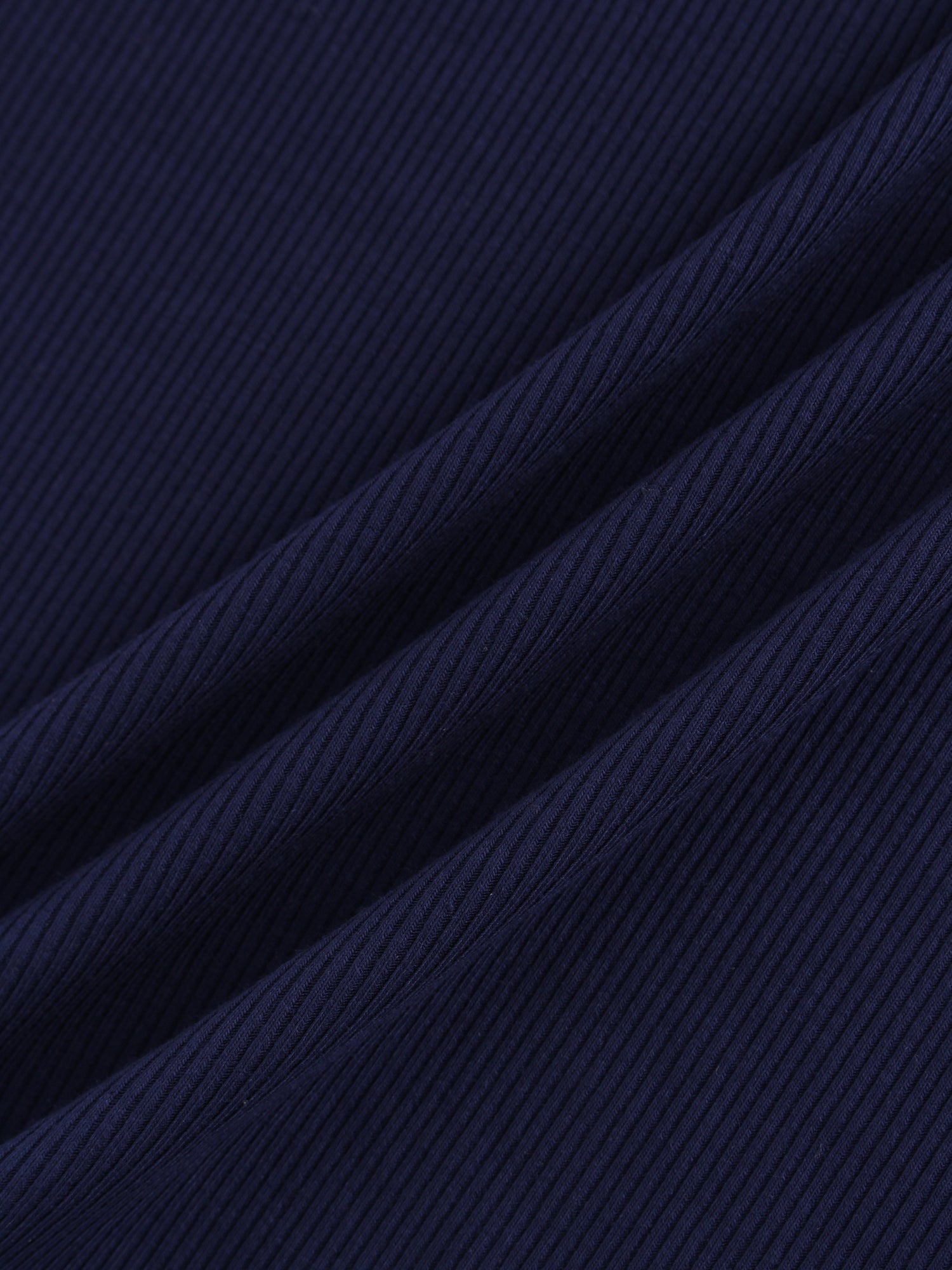 High V Ribbed Tee LS-Dark Navy