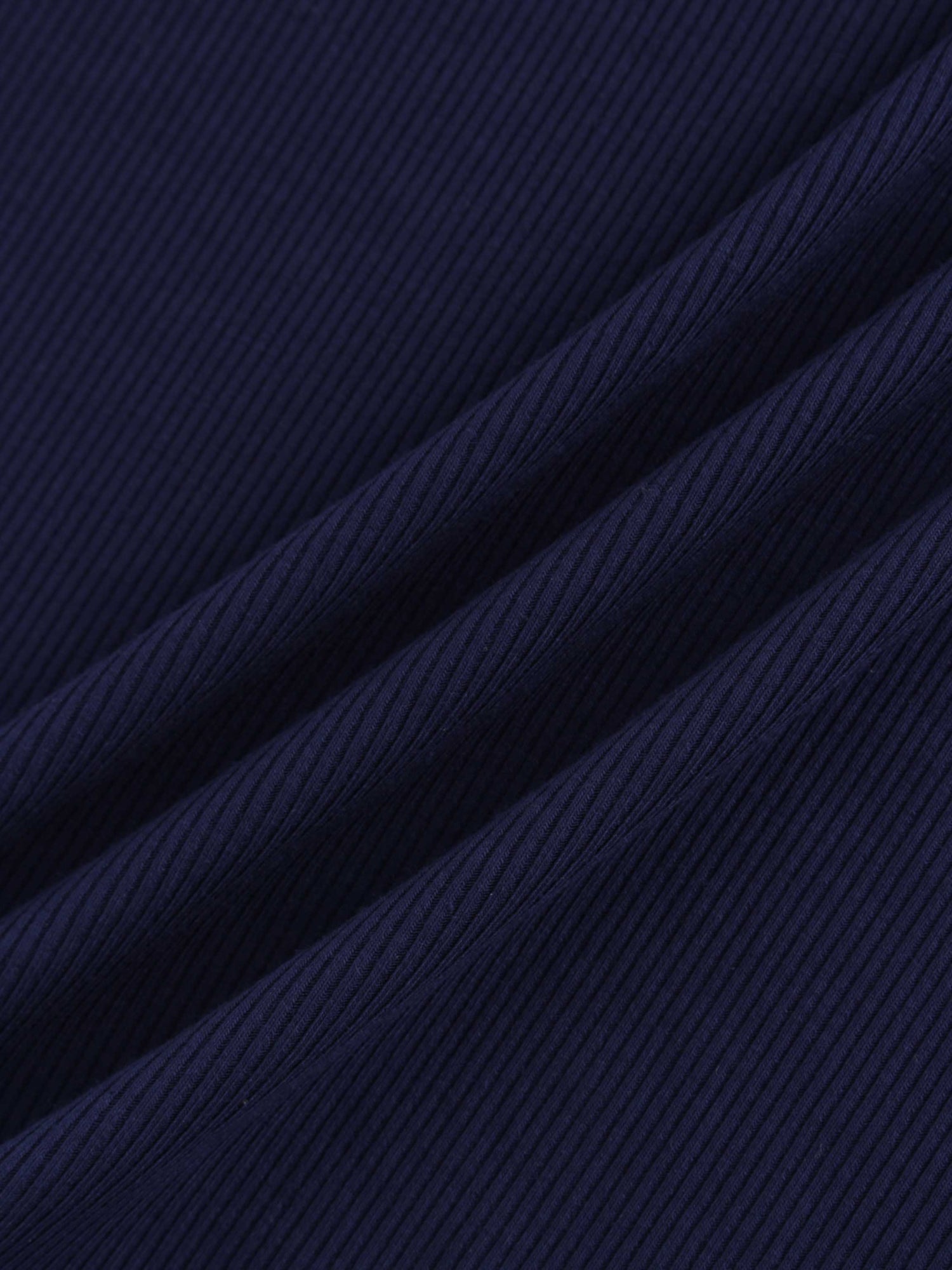 RIBBED HIGH V LS-NAVY