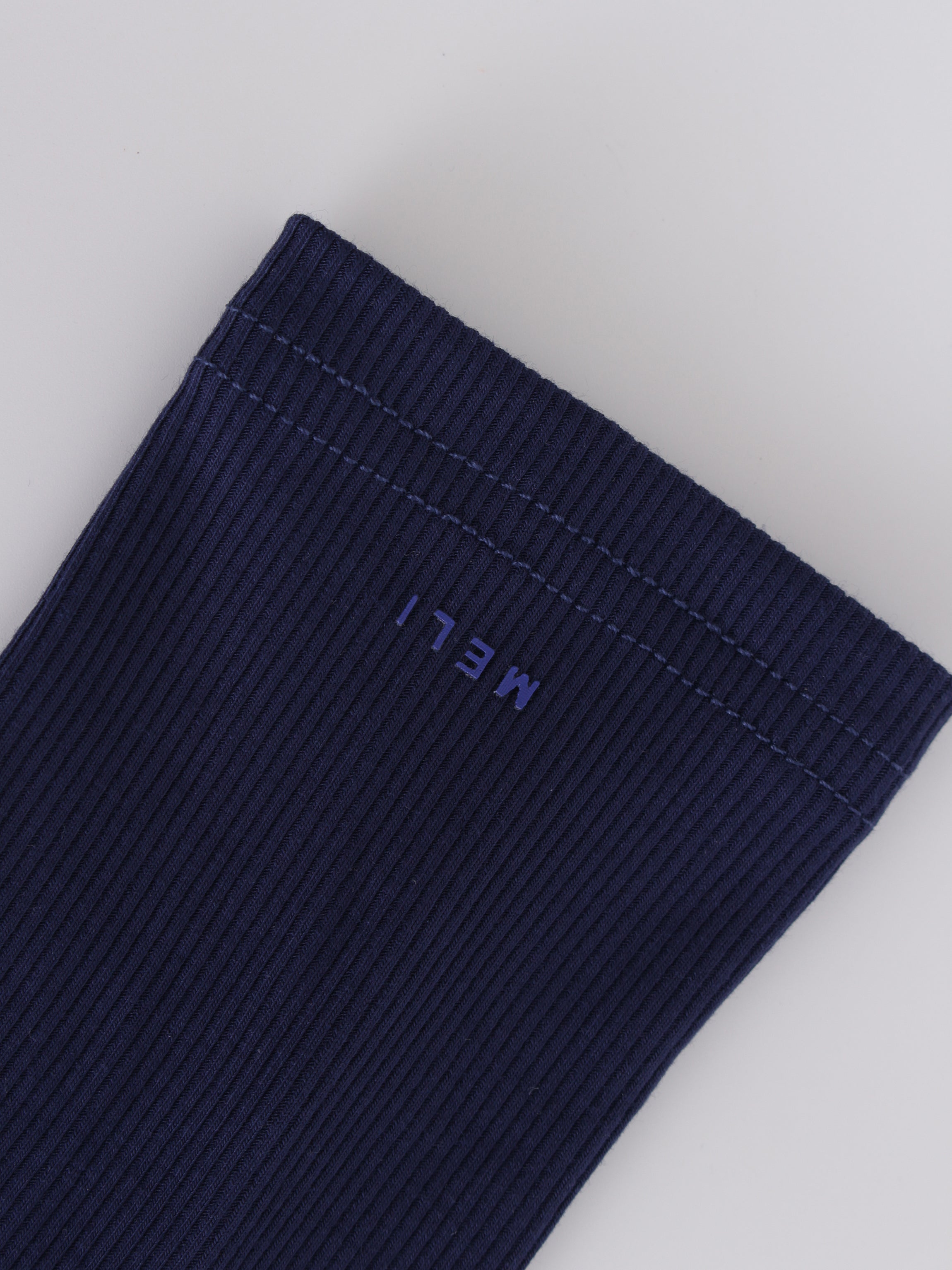 High V Ribbed Tee LS-Dark Navy