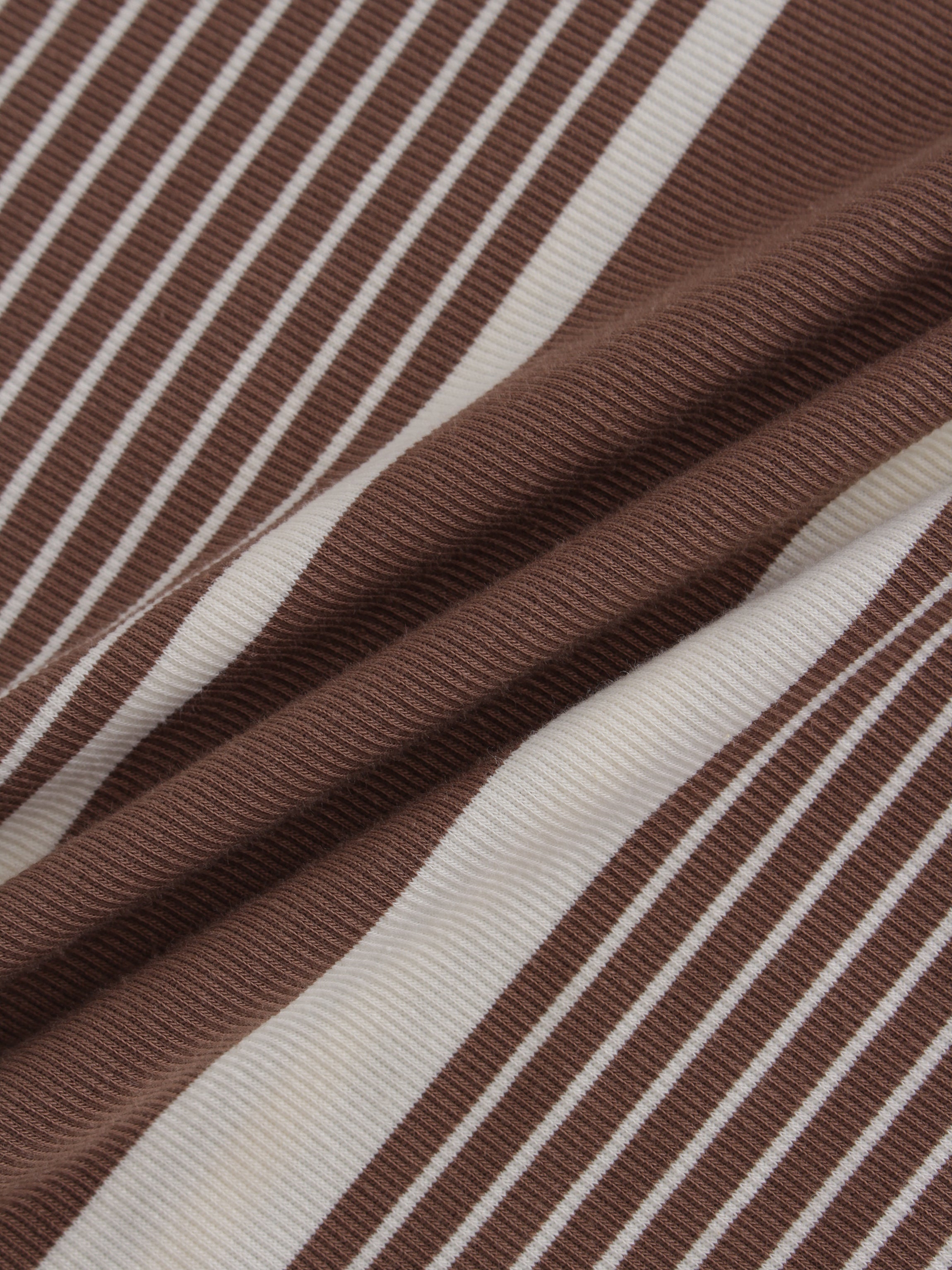 Thin/Thick Stripe High V Tee-Brown/White Multi Stripe