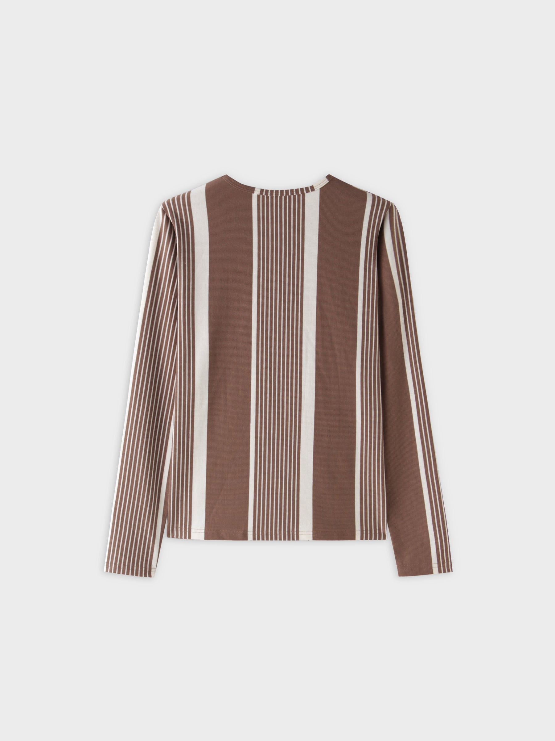 Camiseta Thin Stripe High V-Marrón/Blanco Multi Stripe