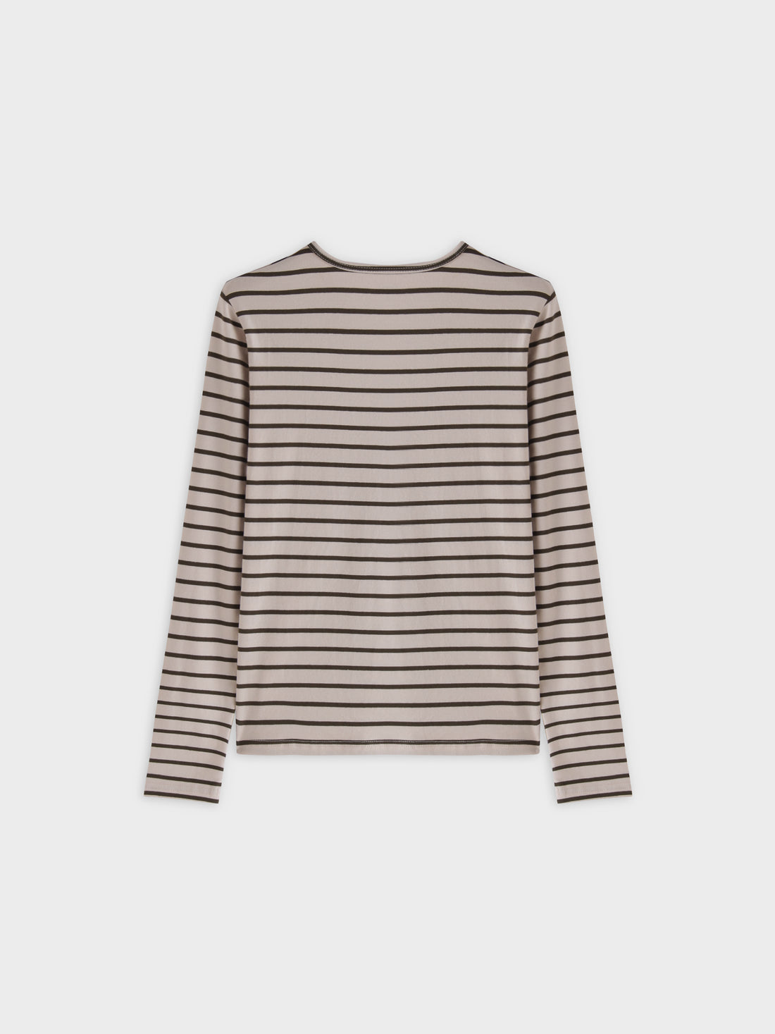 Camiseta Thin Stripe High V-Crema/Verde