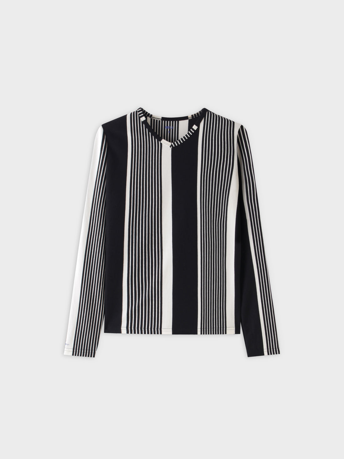 Camiseta Thin Stripe High V-Negro/Blanco Multi Stripe