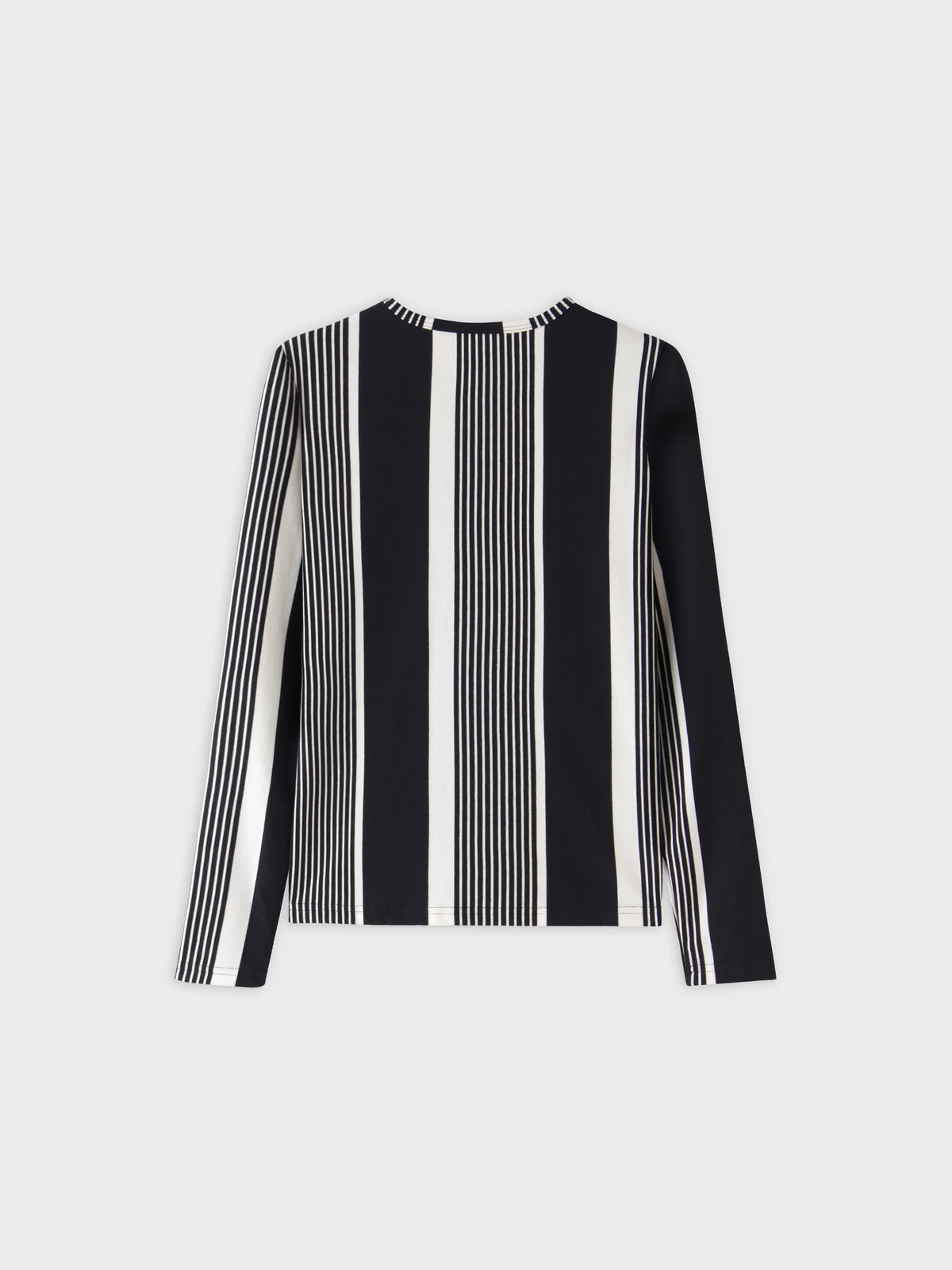 Thin/Thick Stripe High V Tee-Black/White Multi Stripe