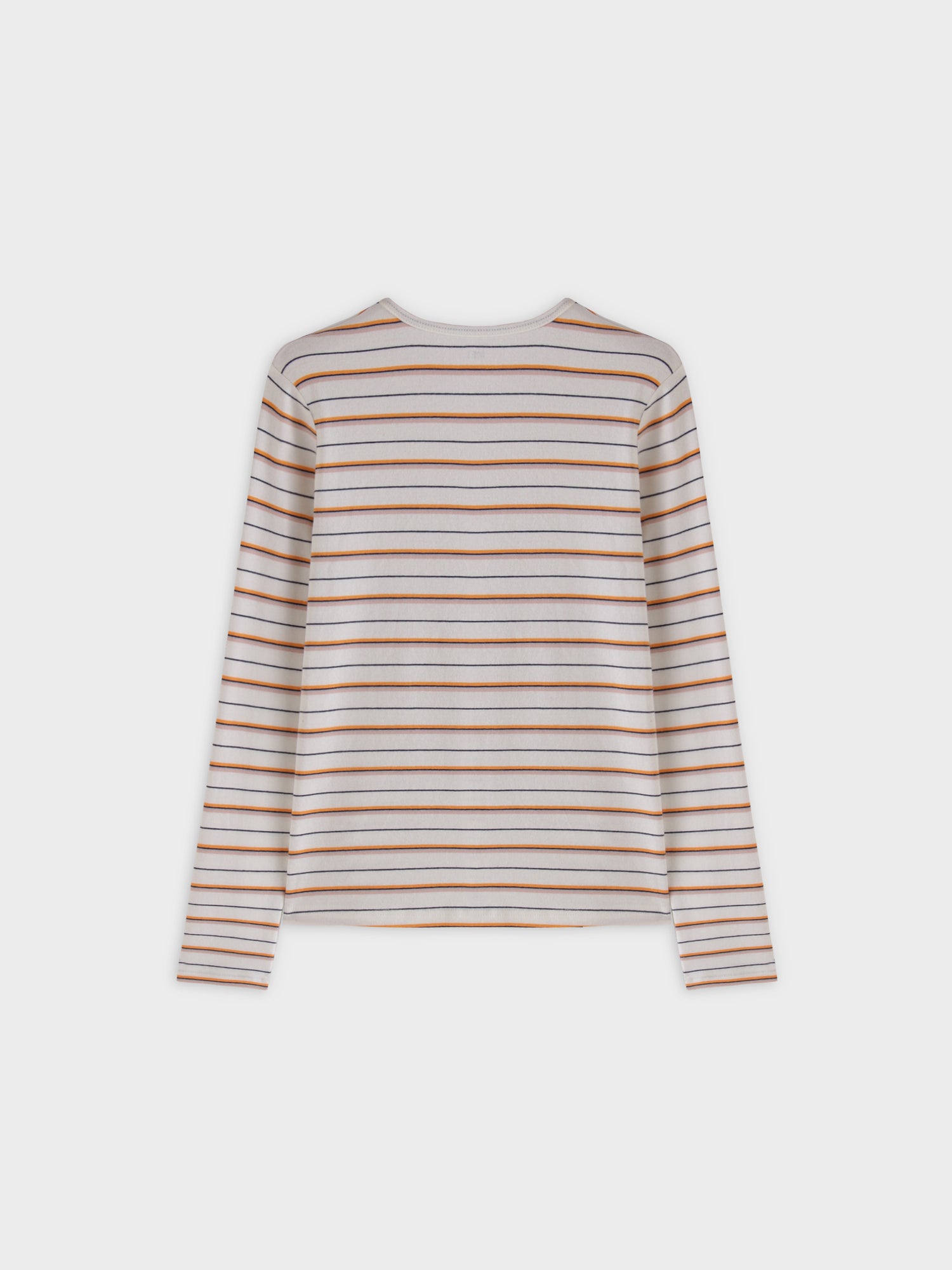 Camiseta Thin Stripe High V-Blanco/Naranja/Rosa