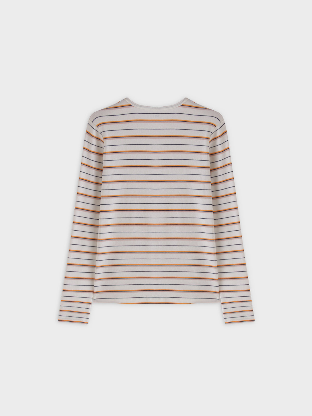 Camiseta Thin Stripe High V-Blanco/Naranja/Rosa