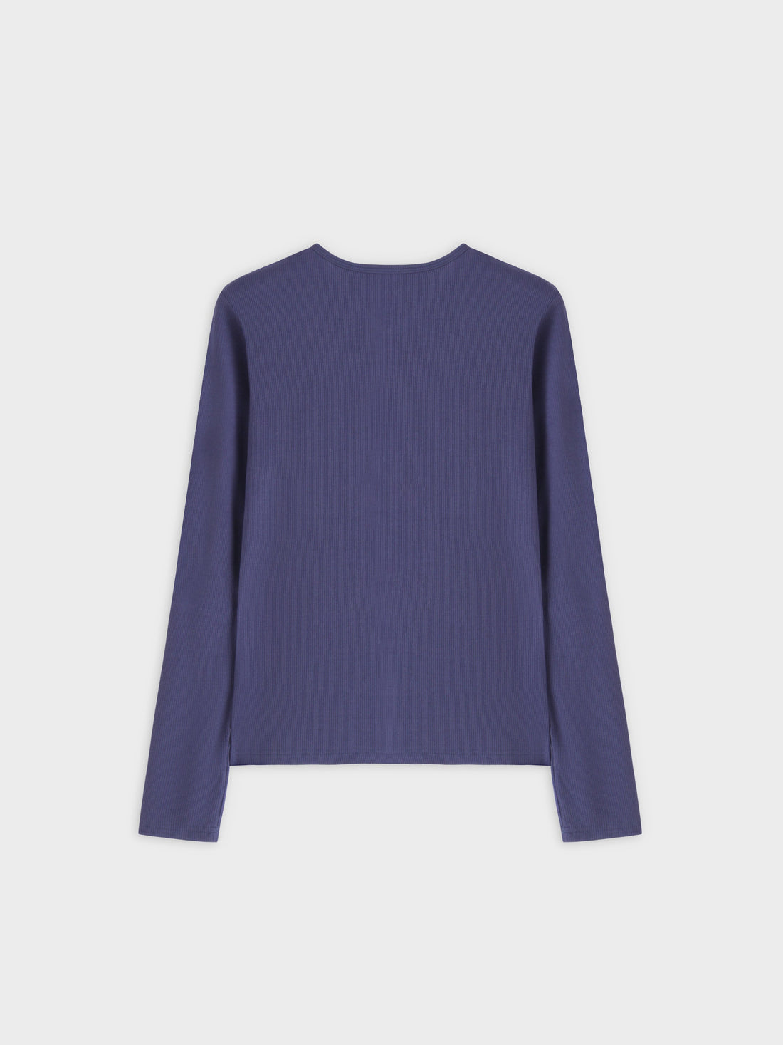 High V Ribbed Tee LS-Indigo Blue