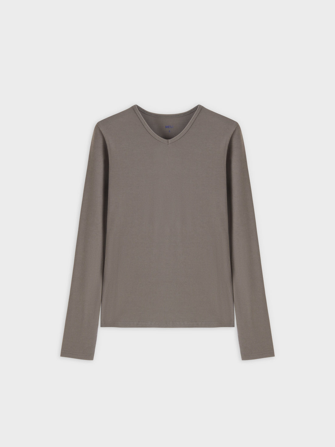 High V Ribbed Tee LS-Olive