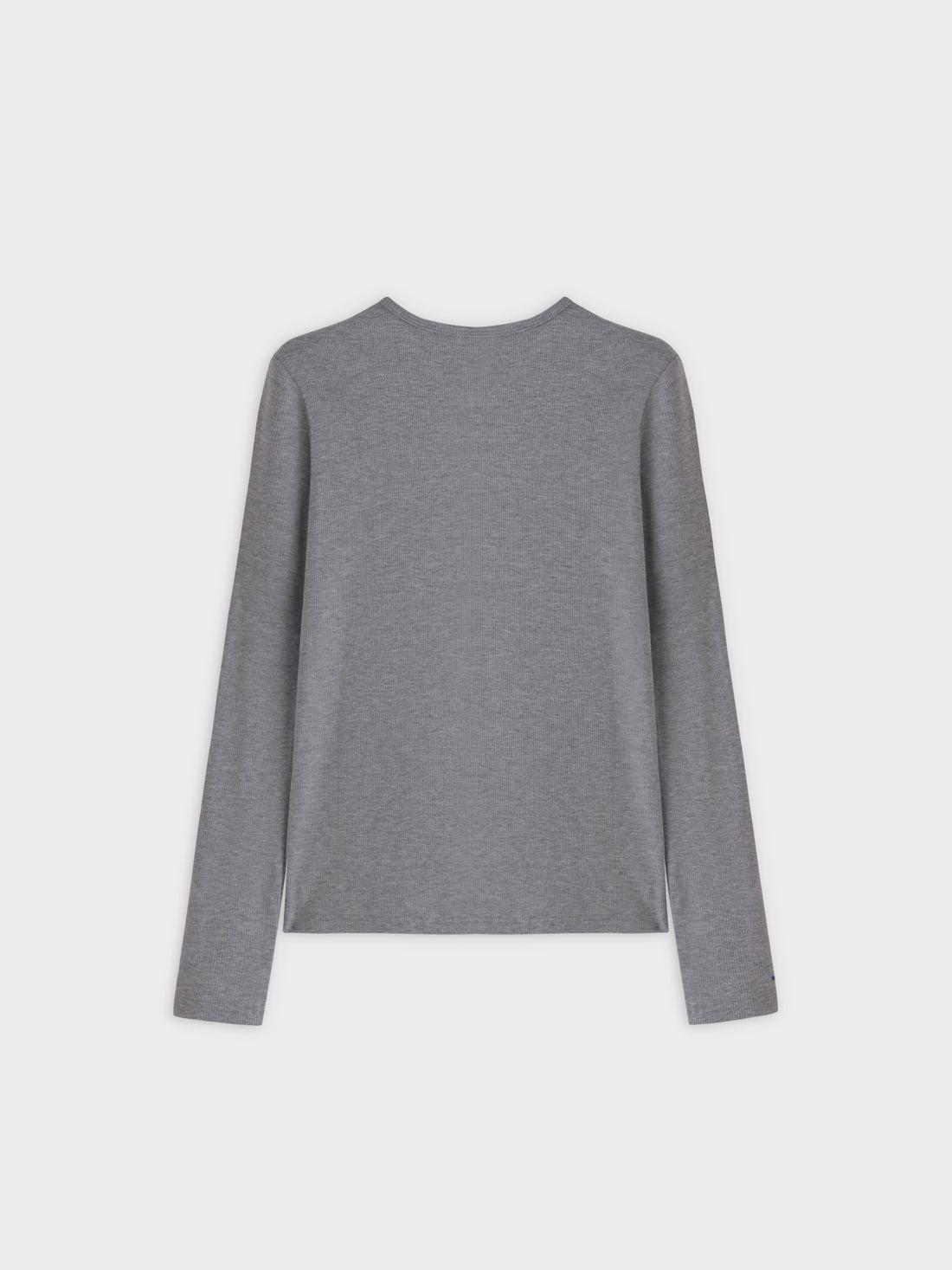 High V Ribbed Tee LS-Heathered Grey