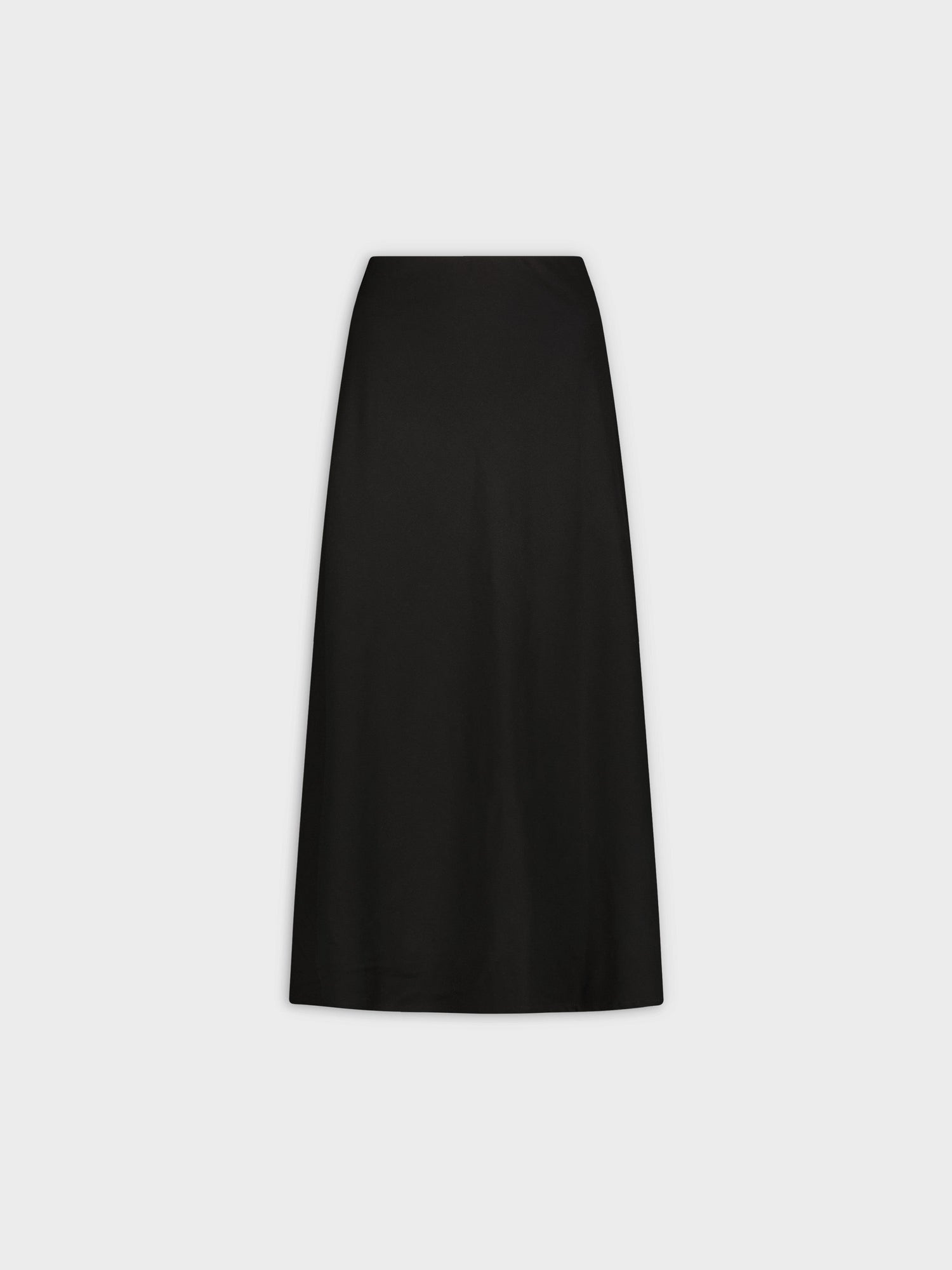 Leather Trim Skirt 25&quot;-Black