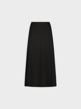 Leather Trim Skirt 25"-Black