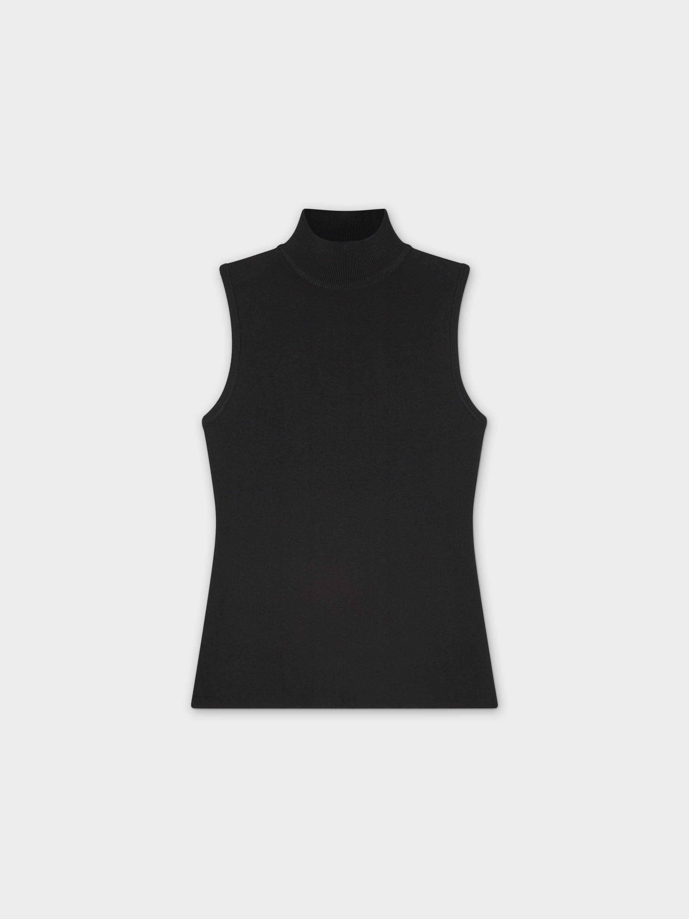 CUELLO ALTO SIN MANGAS-NEGRO